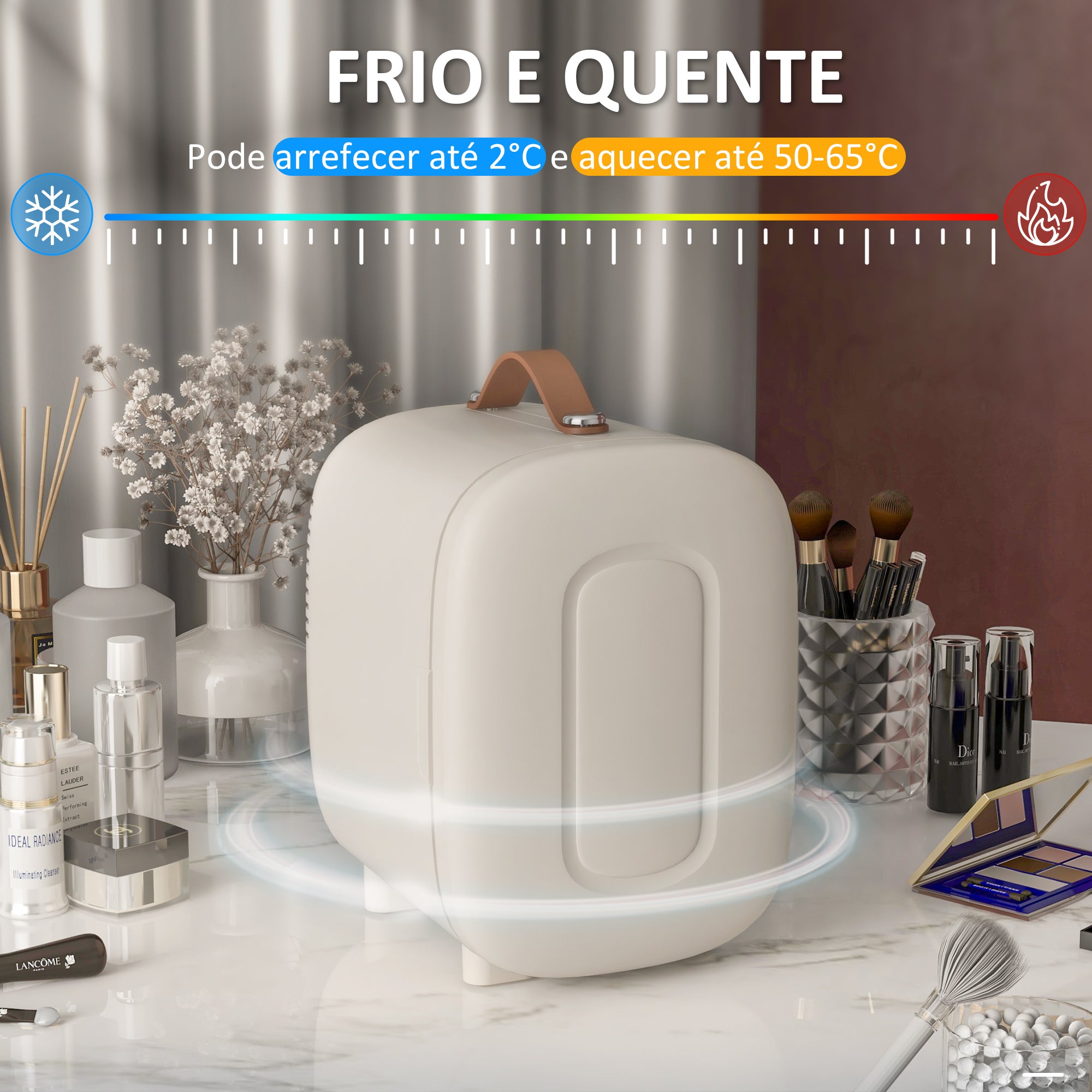 Mini Frigorífico de Cosméticos 4L - Creme Branco 20,3x26,3x28 cm