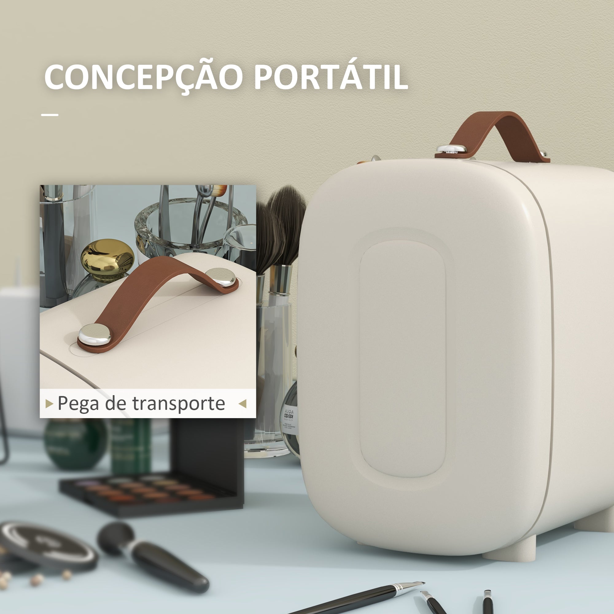 Mini Frigorífico de Cosméticos 4L - Creme Branco 20,3x26,3x28 cm