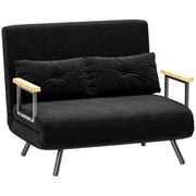 Sofá Cama Convertível em Cama de 2 Lugares 102x73x81 cm Preto
