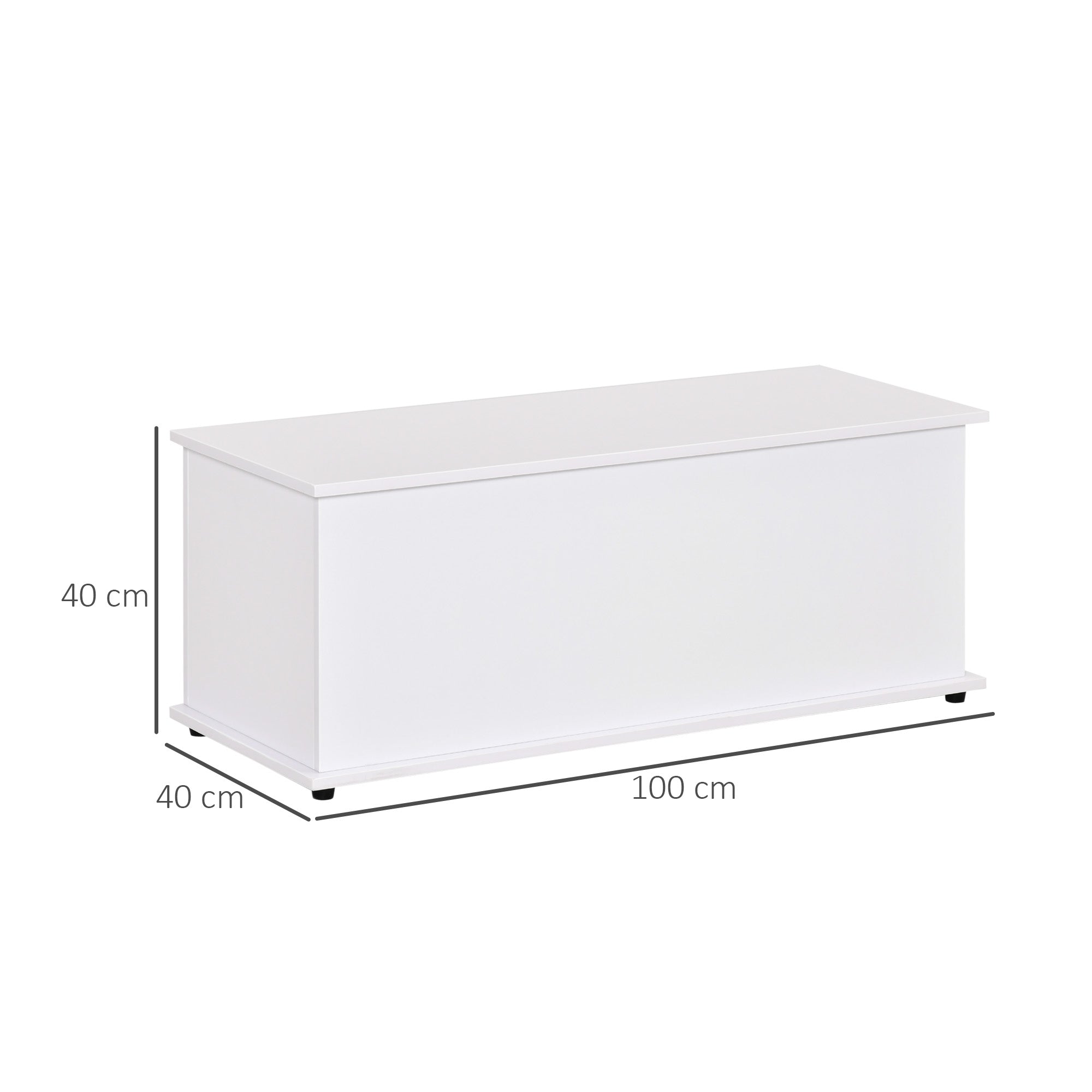 Baú de Armazenamento de Madeira Branco 100x40x40 cm