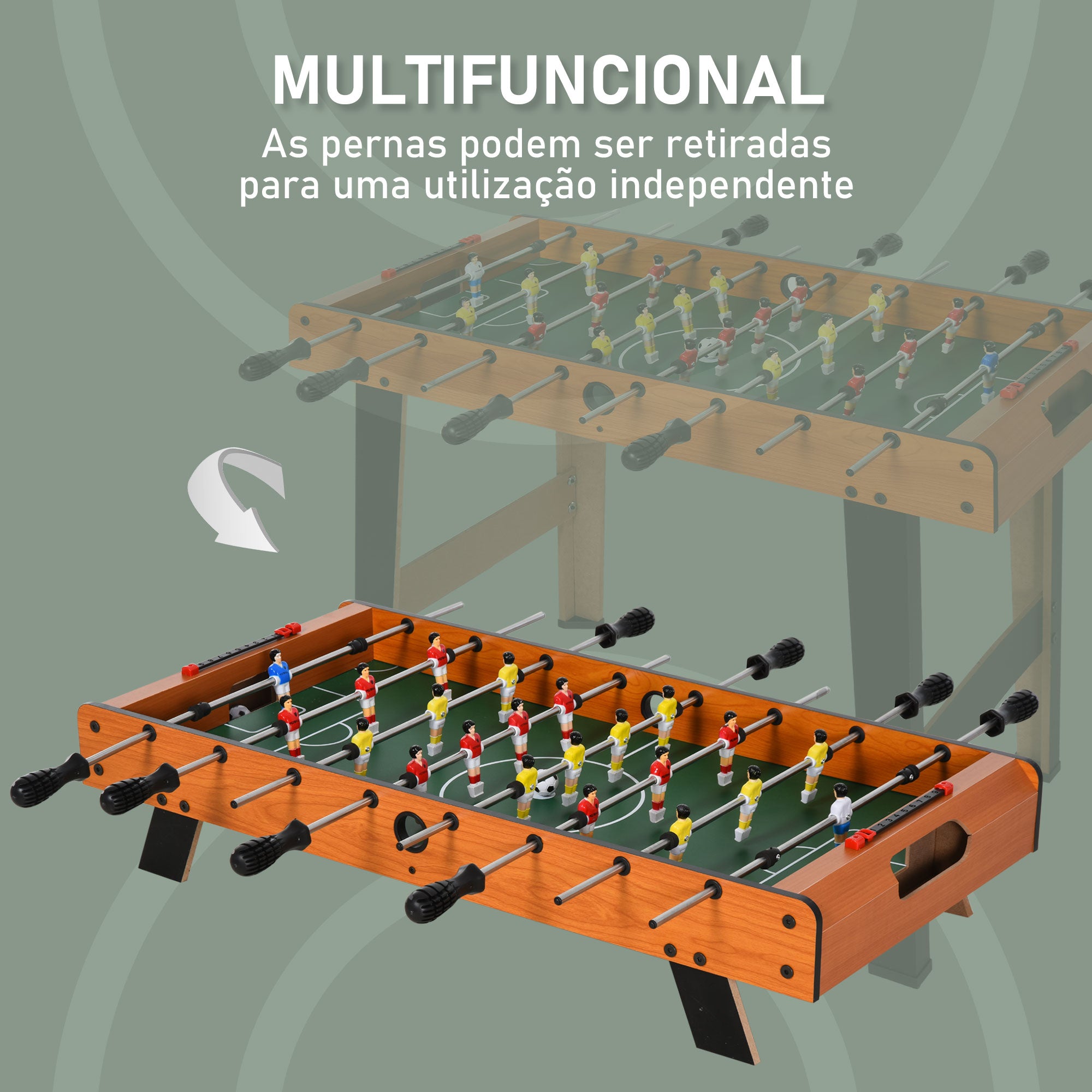 Mesa de Pebolim Compacta Multicolorida 84,5x40x61,2 cm
