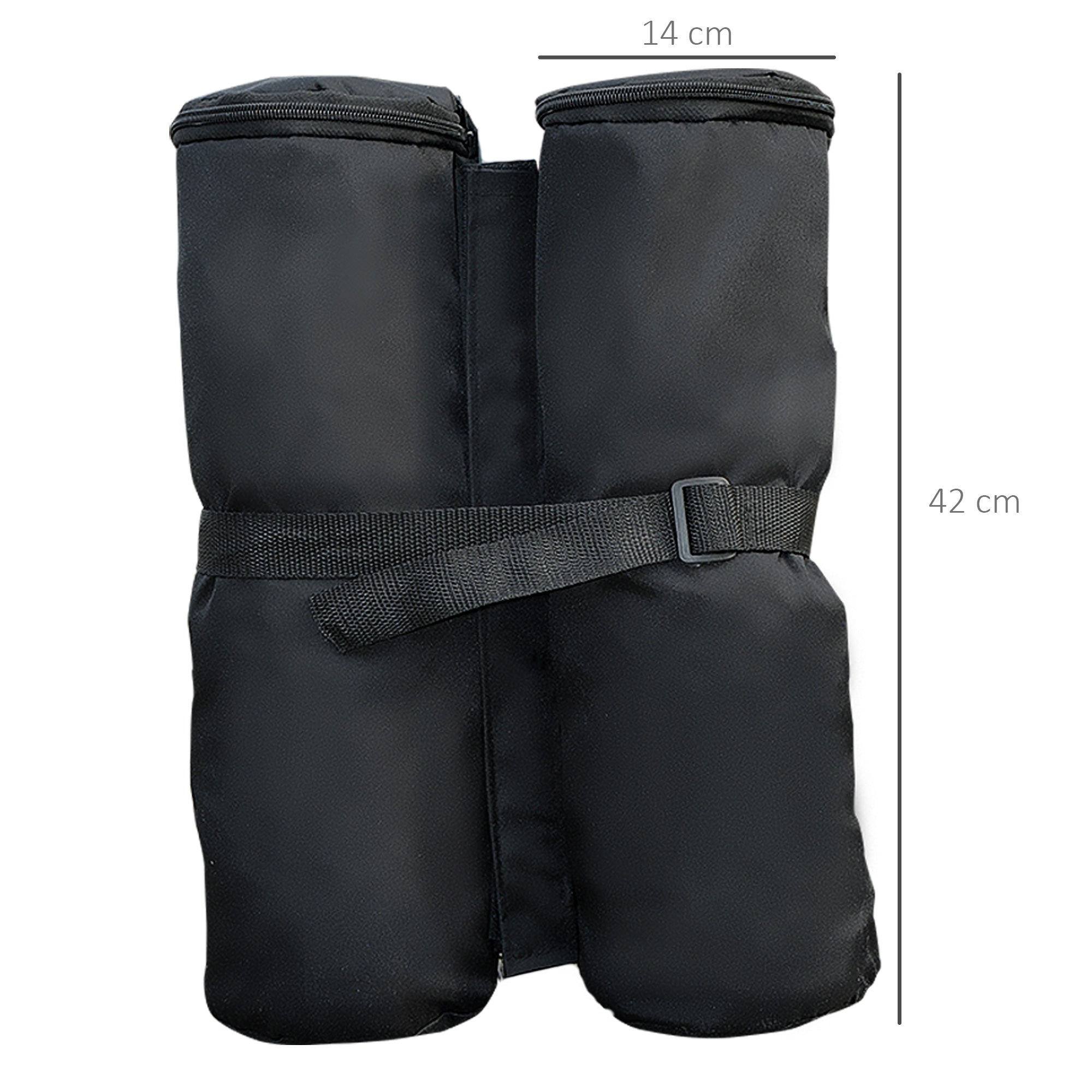 Pack 4 Pesos para Carpas Sacos de Lastro 14x14x42 cm Preto