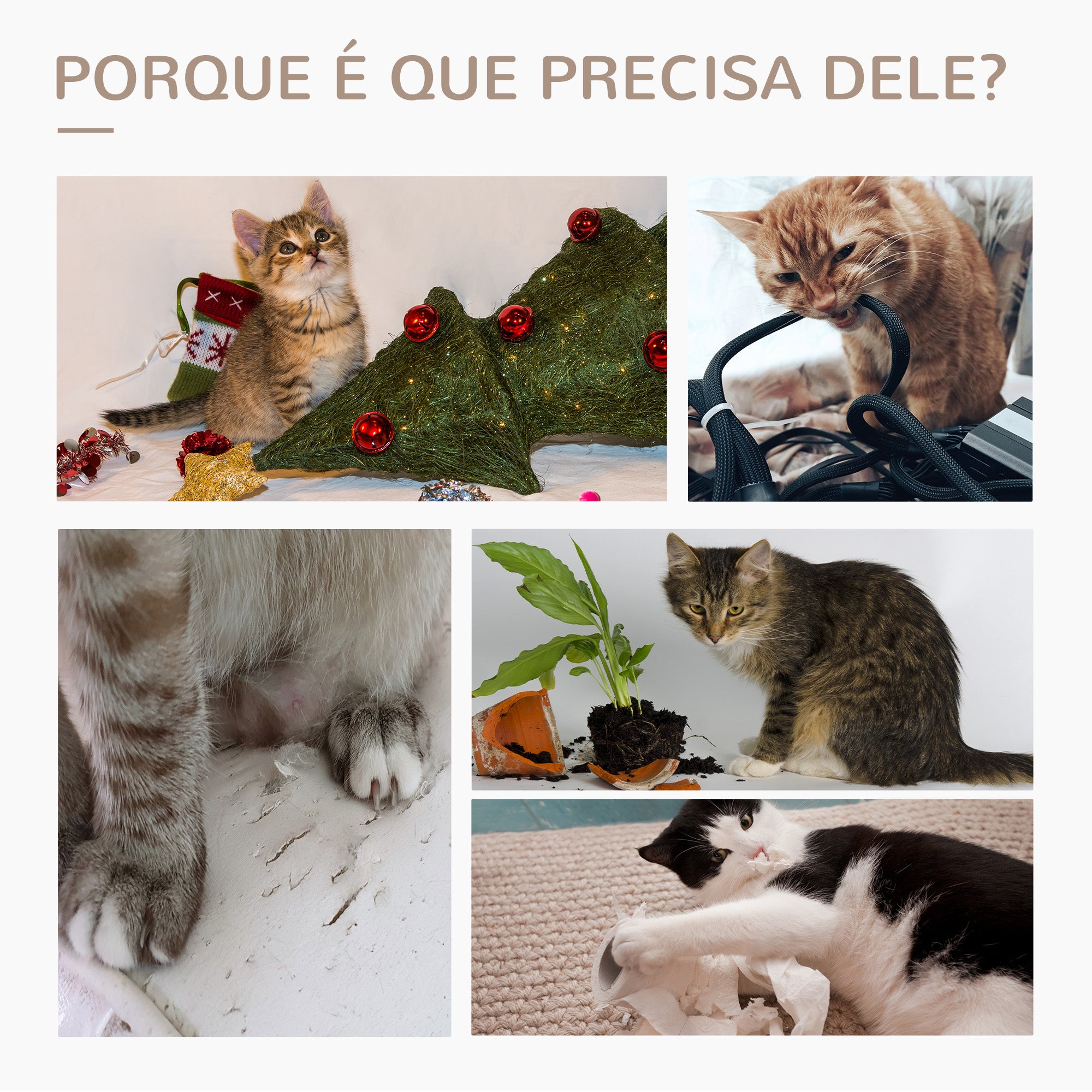Poste Arranhador para Gatos 59,5x39x79 cm Cinza - Diversão e Conforto para seu Felino