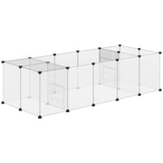 Recinto Modular para Pequenos Animais 175x70x45 cm Translúcido e Preto