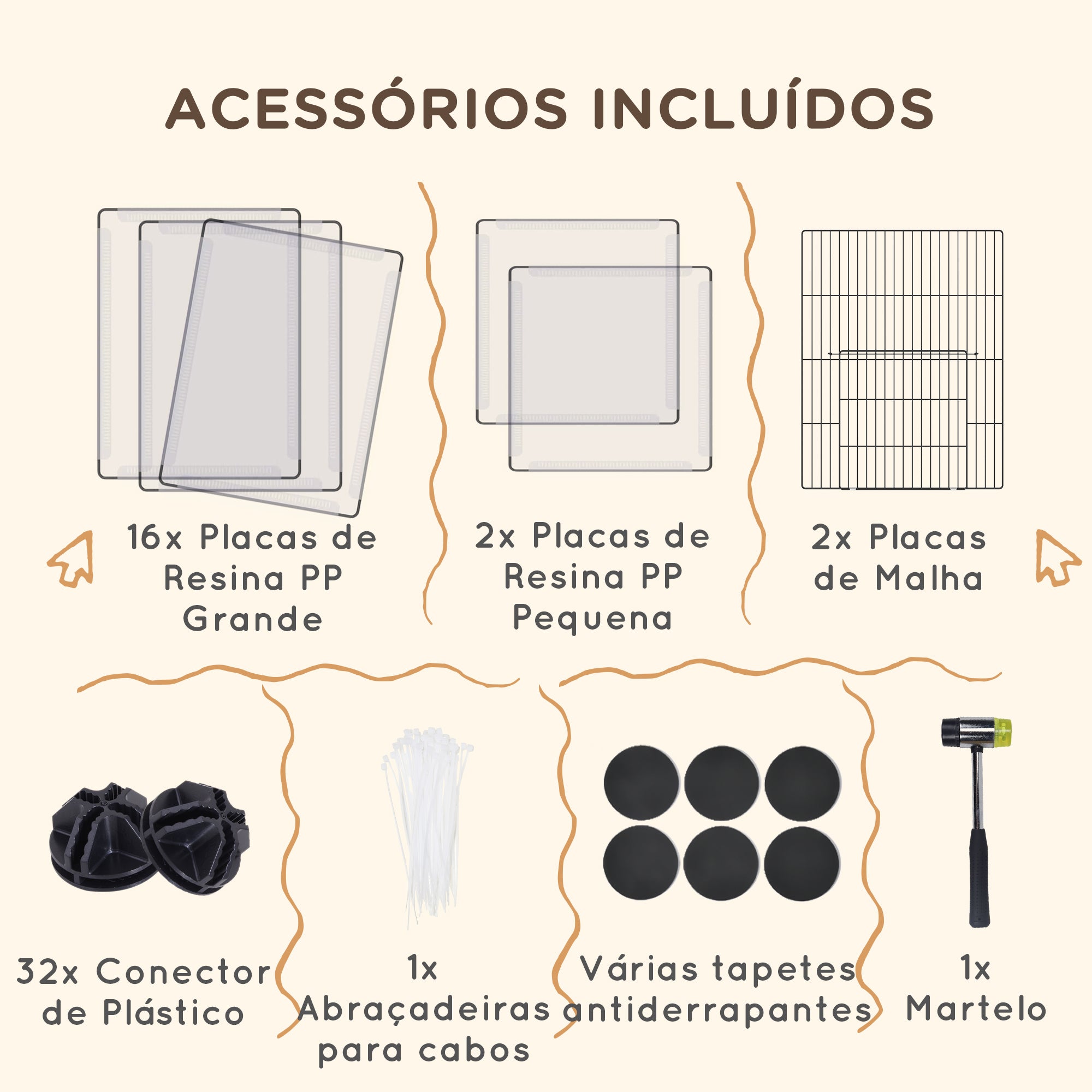 Recinto Modular para Pequenos Animais 175x70x45 cm Translúcido e Preto