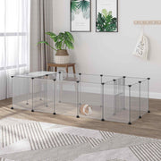 Recinto Modular para Pequenos Animais 175x70x45 cm Translúcido e Preto