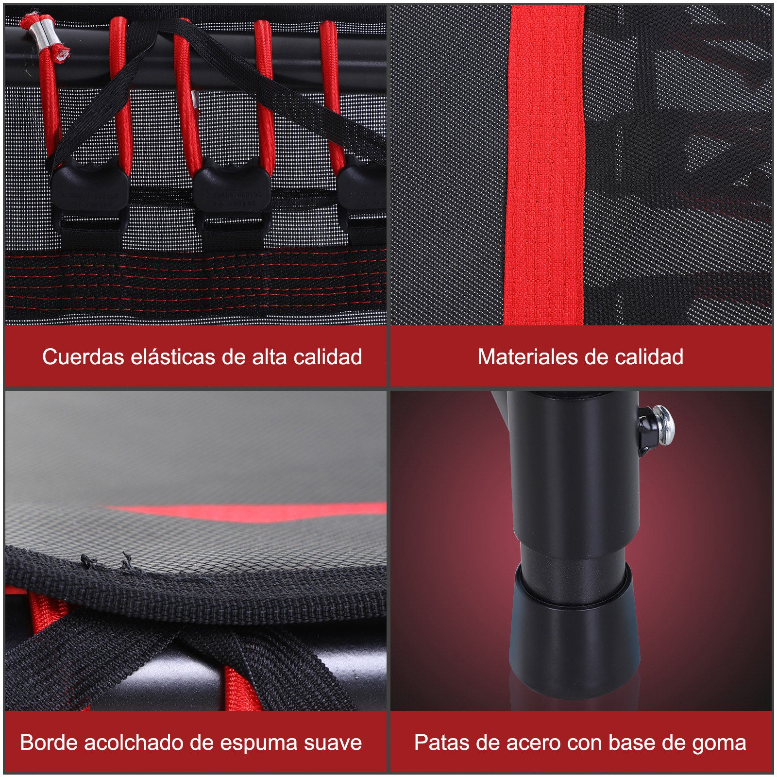 Trampolim de Fitness Hexagonal Φ122x(122/130/138) cm Vermelho