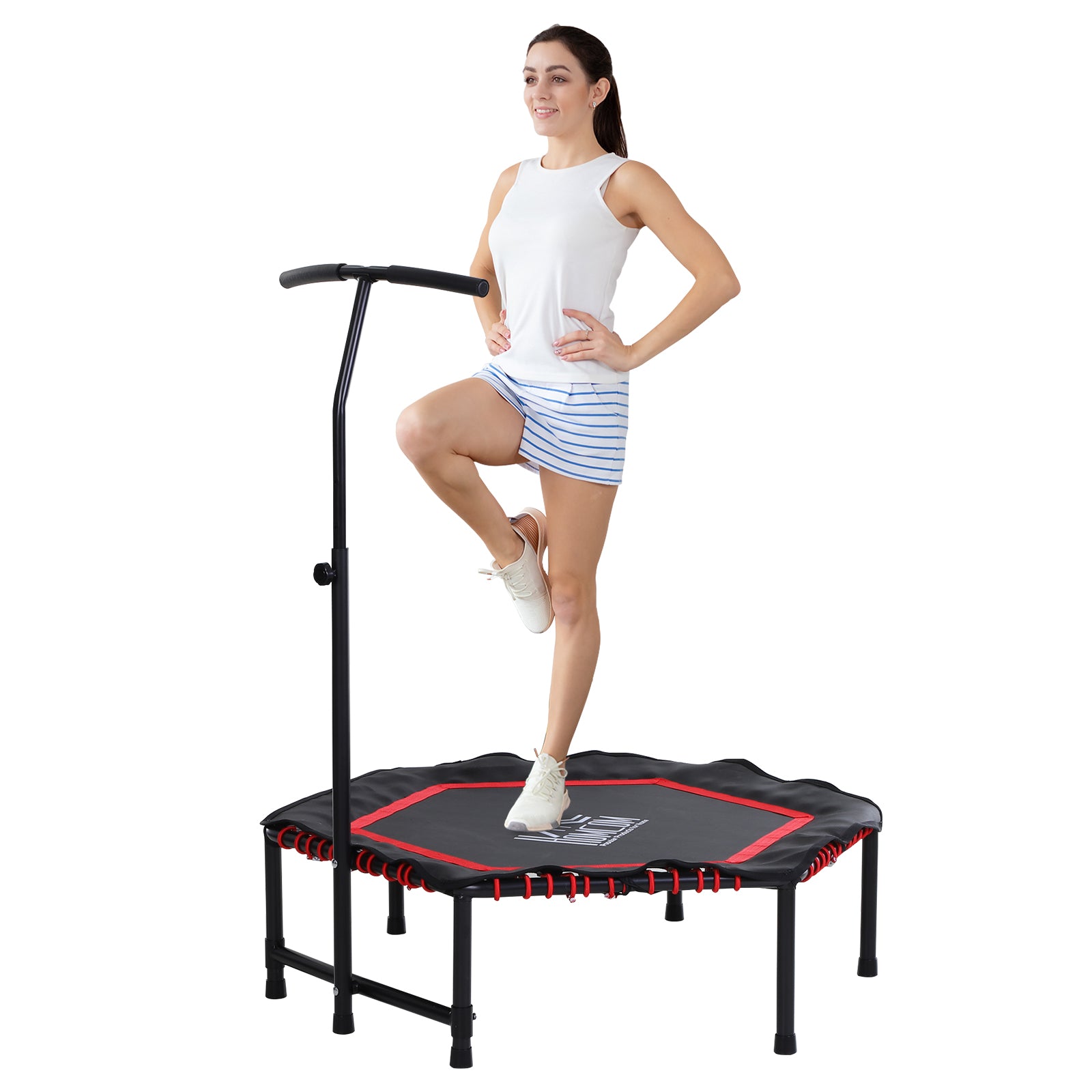 Trampolim de Fitness Hexagonal Φ122x(122/130/138) cm Vermelho