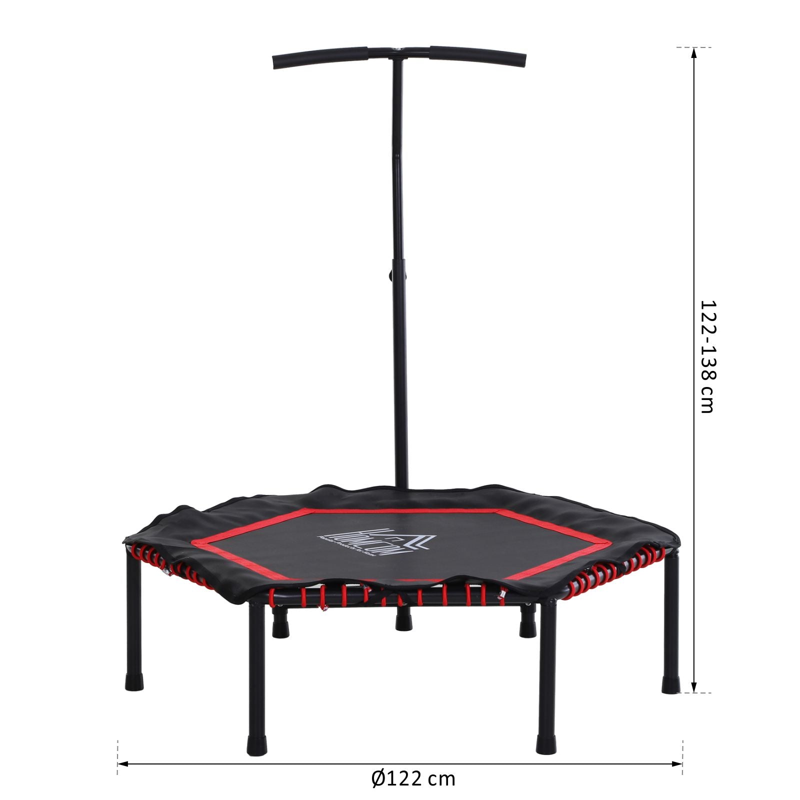 Trampolim de Fitness Hexagonal Φ122x(122/130/138) cm Vermelho