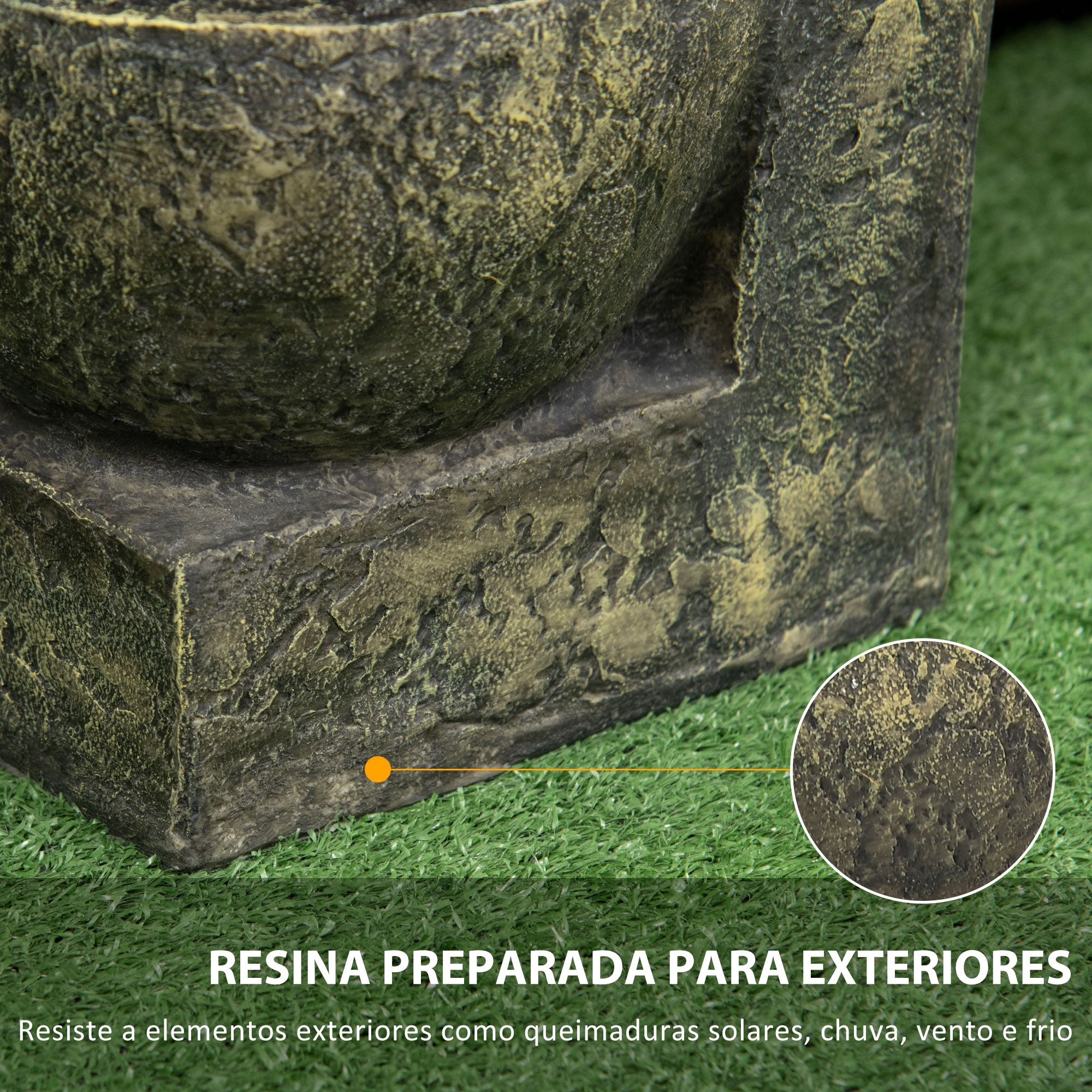 Fonte de Jardim em Cascata 4 Níveis 25x24x60 cm Preto e Cobre Envelhecido