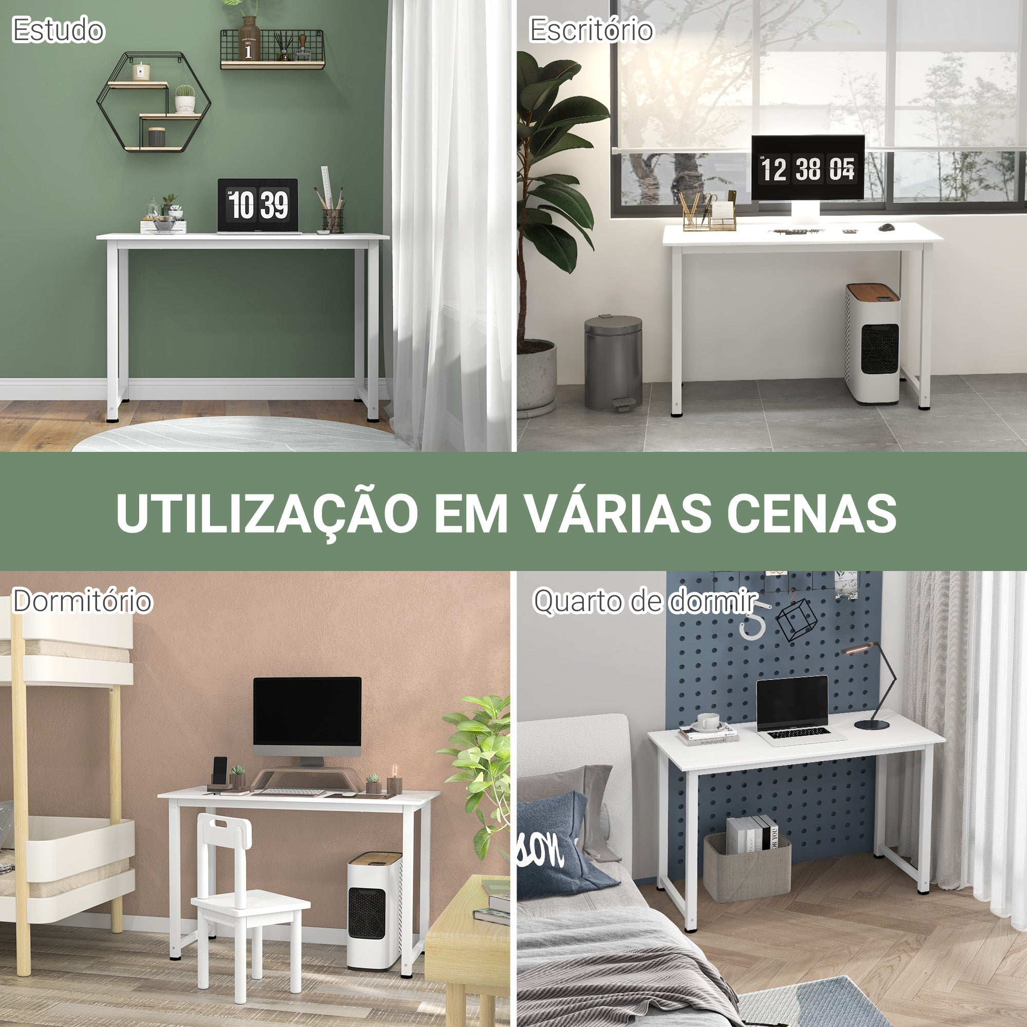 Secretária Moderna 120x60x76 cm Branco