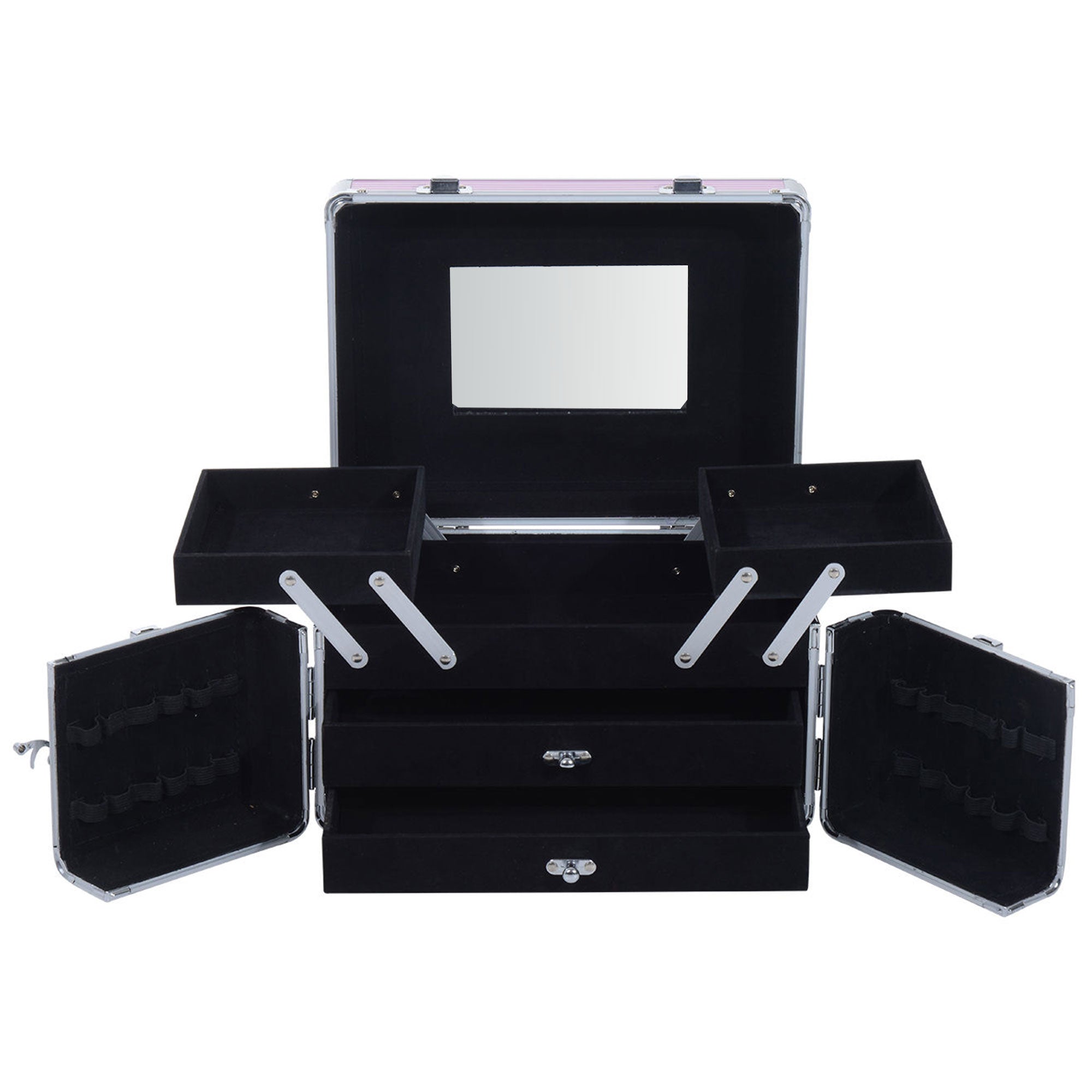 Estojo de Maquilhagem Organizador Profissional - Rosa 29x21x20 cm