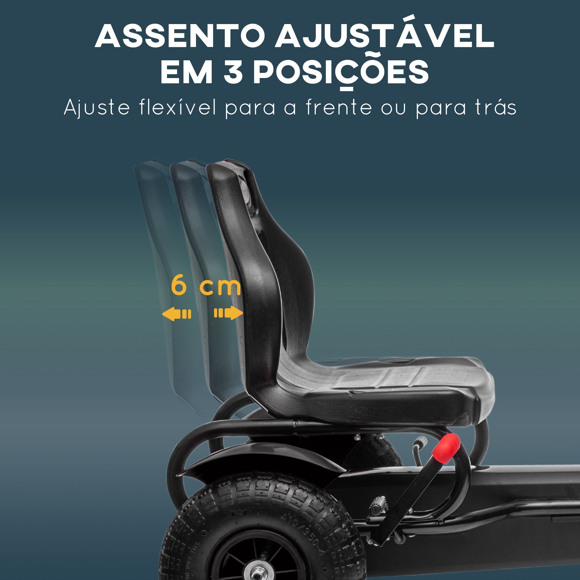 Kart a Pedais Infantil – 121x58x61 cm – Preto – Metal e Polipropileno