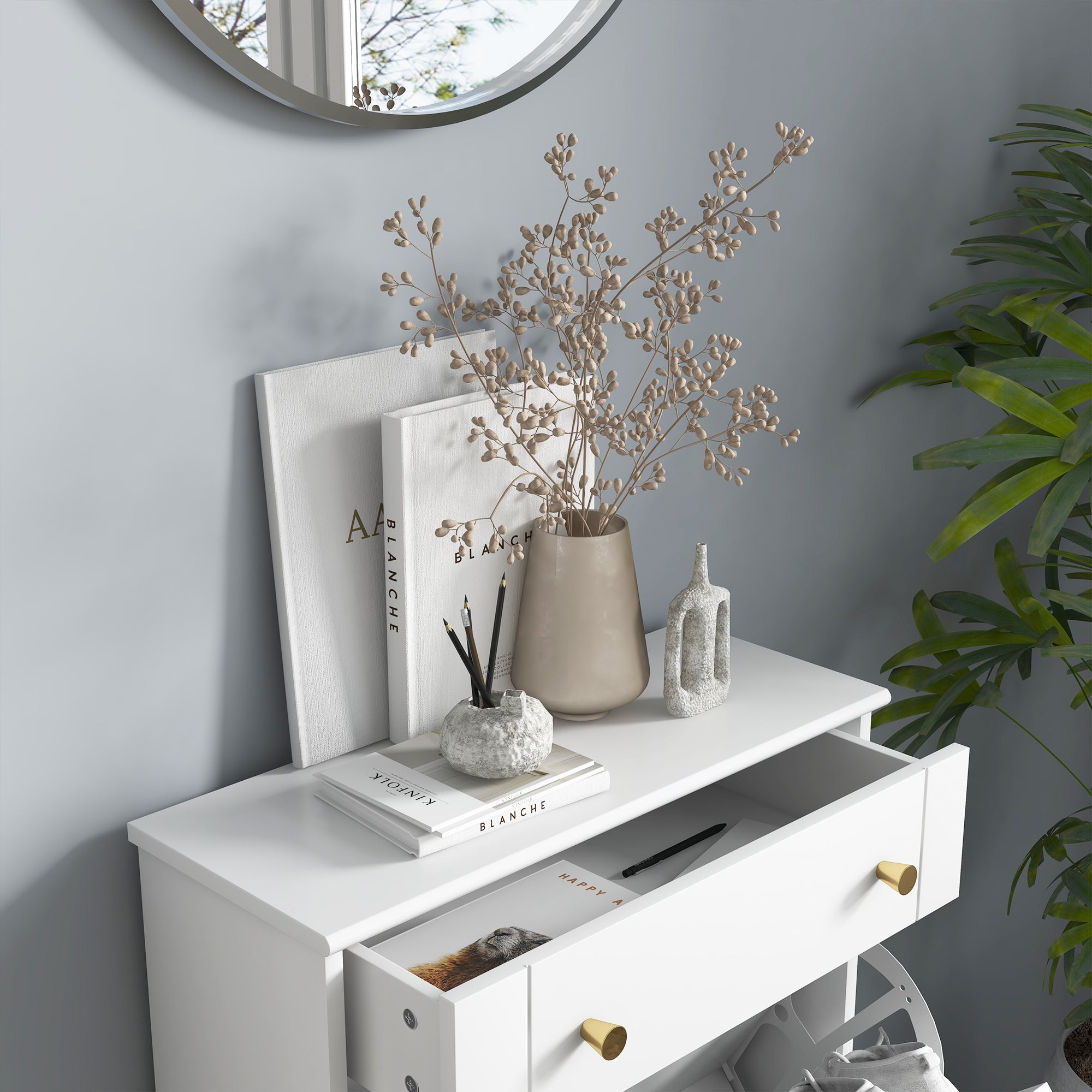 Sapateira Estreita Branca com 2 Portas e 1 Gaveta - 60x23,5x98,5 cm