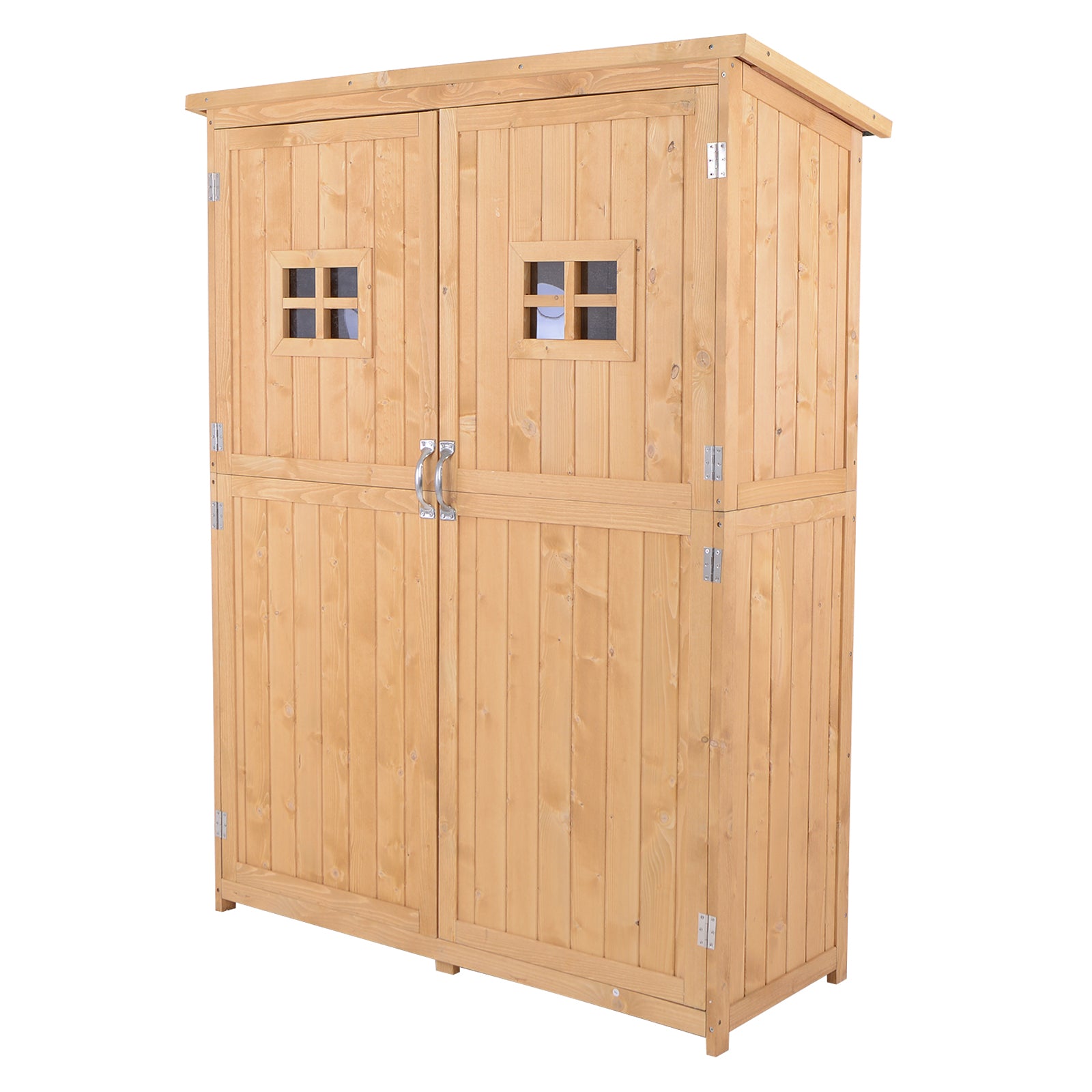 Abrigo de Jardim de Madeira Natural 127,5x50x164 cm - Cor Madeira Natural