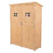 Abrigo de Jardim de Madeira Natural 127,5x50x164 cm - Cor Madeira Natural