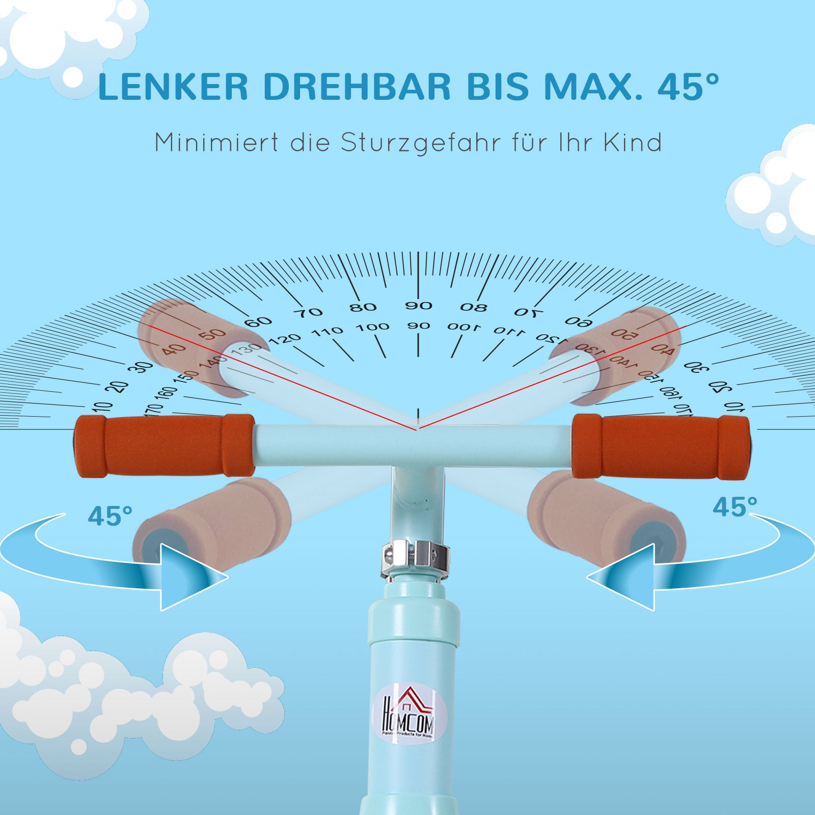 Bicicleta sem Pedais para Crianças 2-5 Anos Azul 85x36x54 cm