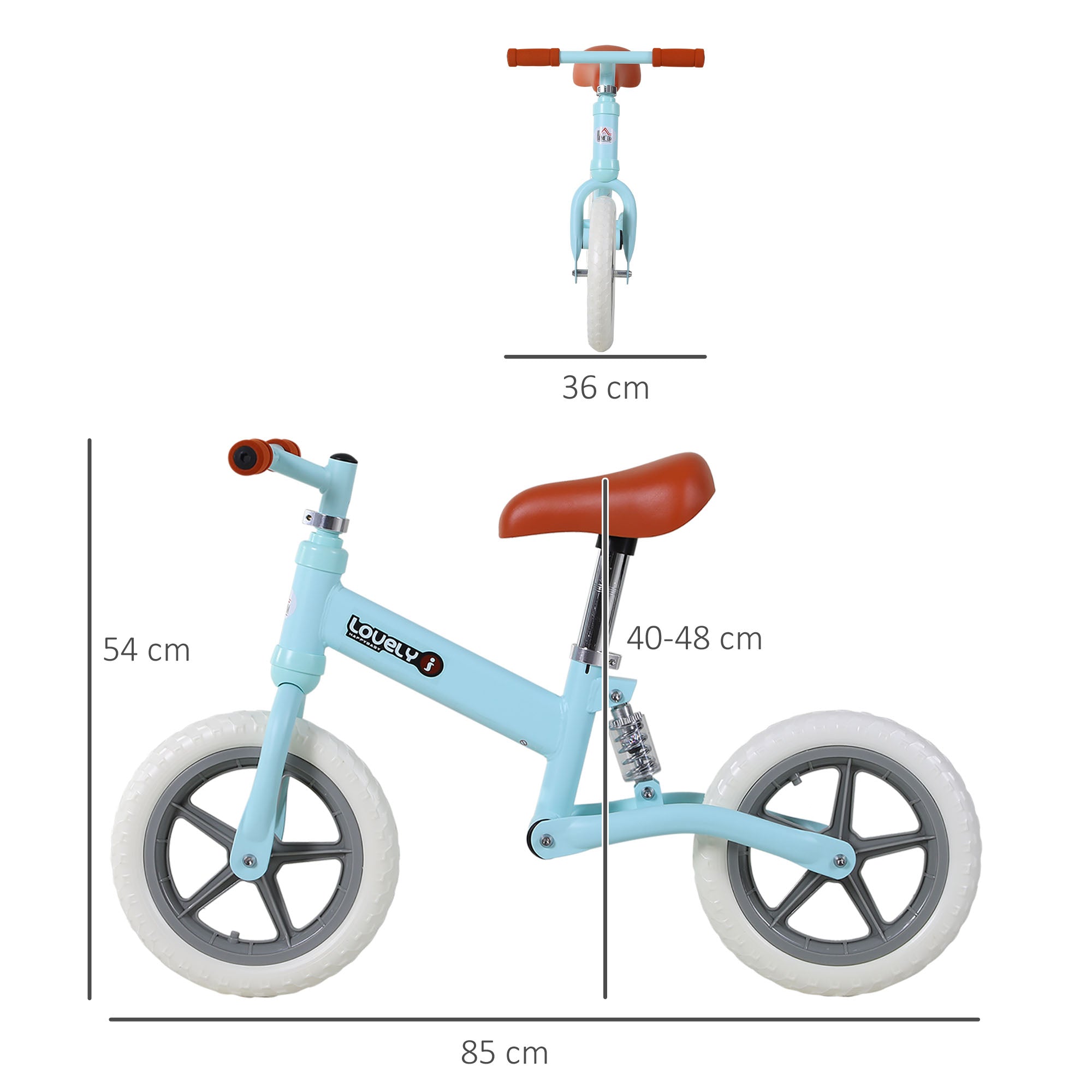 Bicicleta sem Pedais para Crianças 2-5 Anos Azul 85x36x54 cm