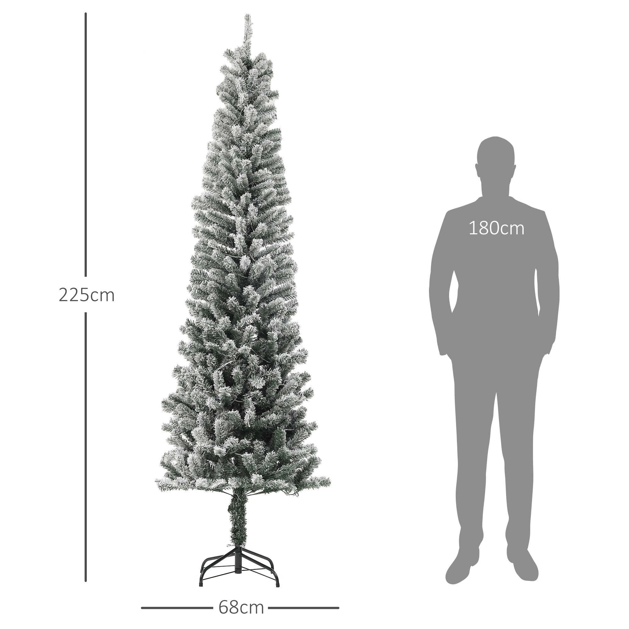 Árvore de Natal Artificial 225 cm Verde com 220 Luzes LED Duas Cores