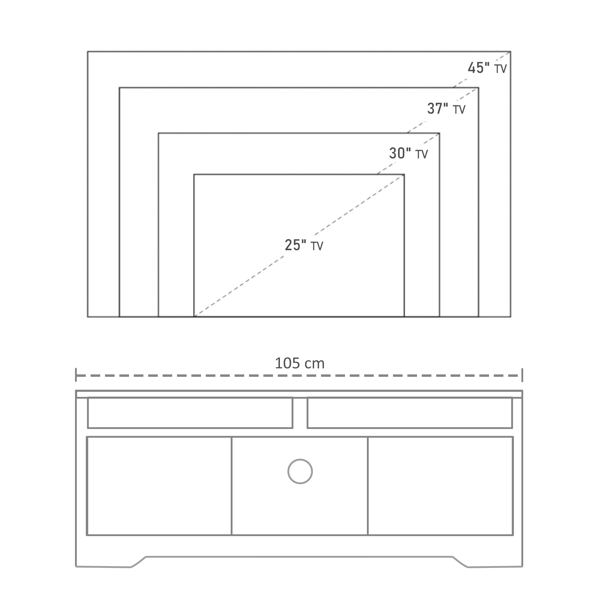 Móvel de TV com Amplo Espaço de Arrumação 105x40x52 cm - Branco e Madeira