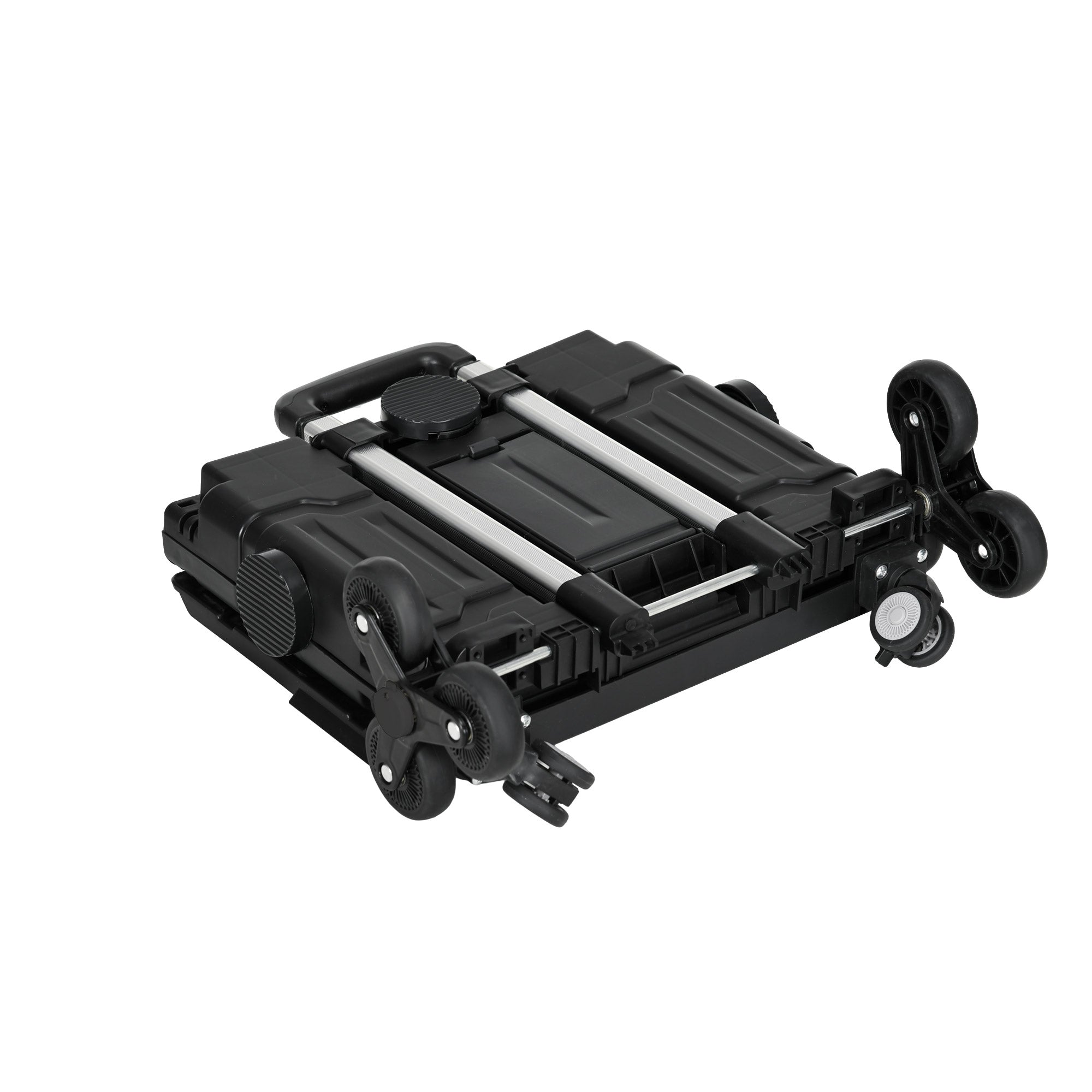 Carrinho de Armazenamento Dobrável com 2 Rodas para Subir Escadas 35L 48x43x95 cm Preto