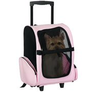 Transportadora 2 em 1 para Animais de Estimação - Rosa 42x25x55cm