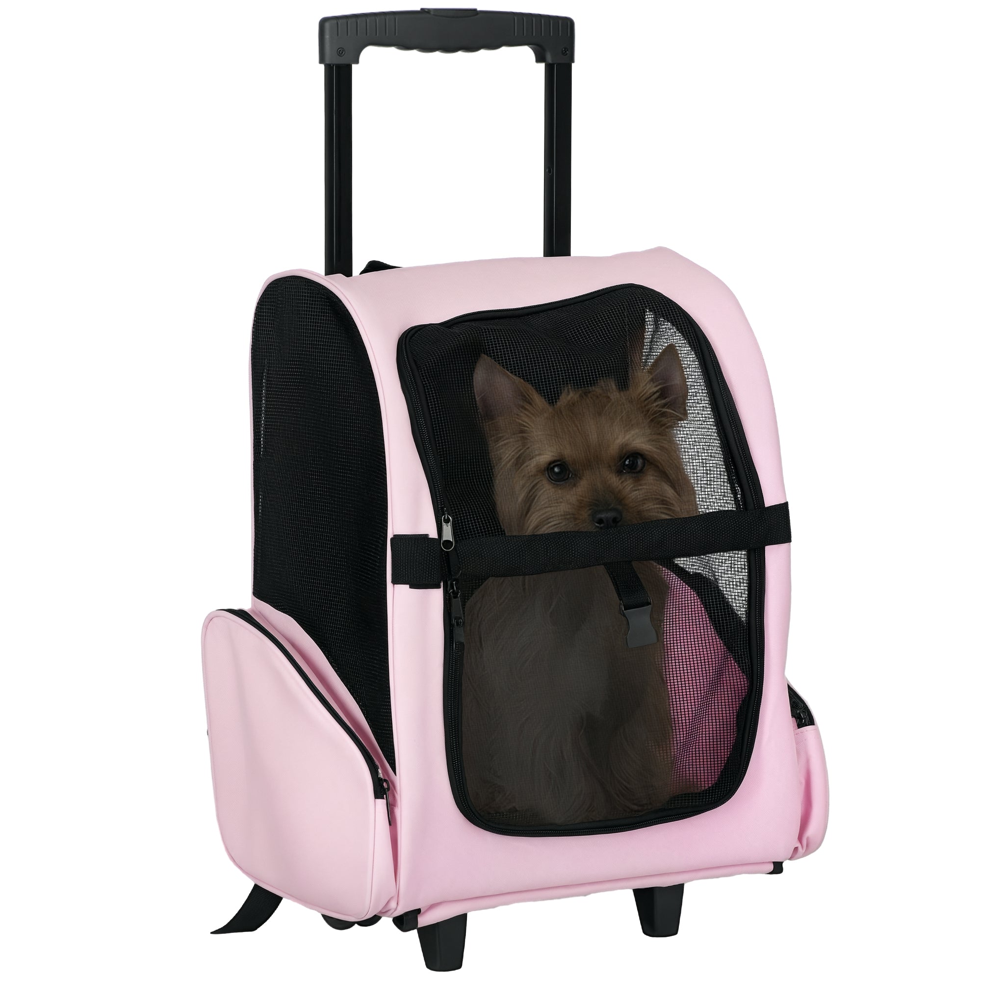 Transportadora 2 em 1 para Animais de Estimação - Rosa 42x25x55cm