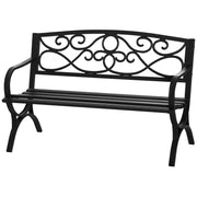 Banco de Jardim Vintage 128x58.5x85cm - Cor Preto