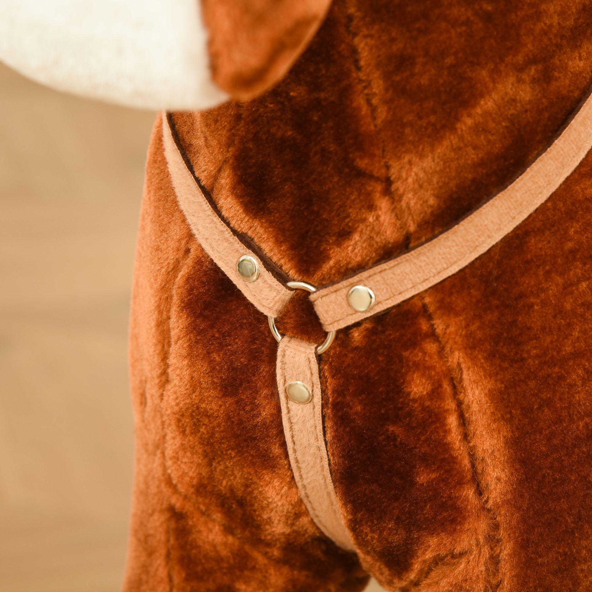 Cavalo Baloiço de Pelúcia Marrom 74x28x65 cm para Crianças entre 3-6 Anos