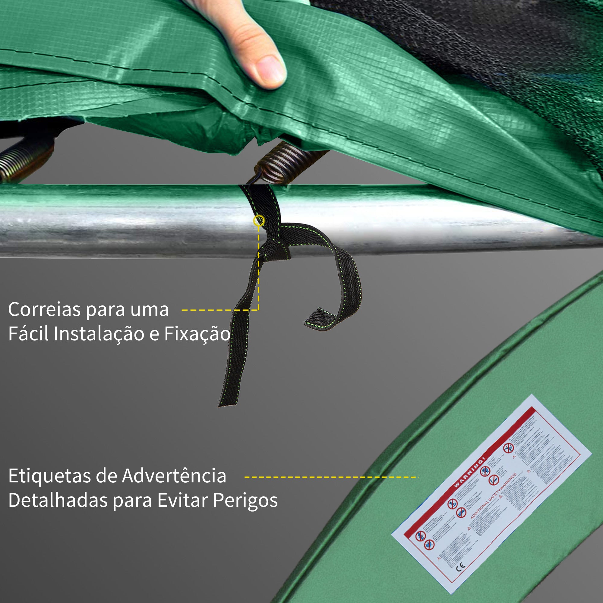 Cobertura de Proteção Ø366 cm Verde para Trampolim - Segurança e Conforto