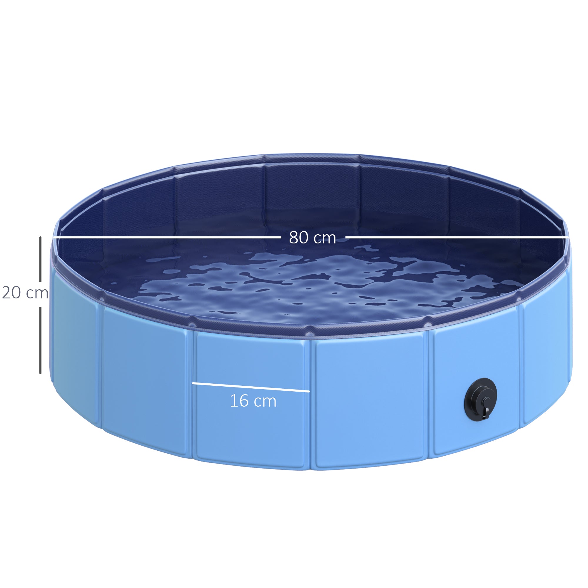 Piscina Dobrável para Animais de Estimação Ø80x20 cm Azul