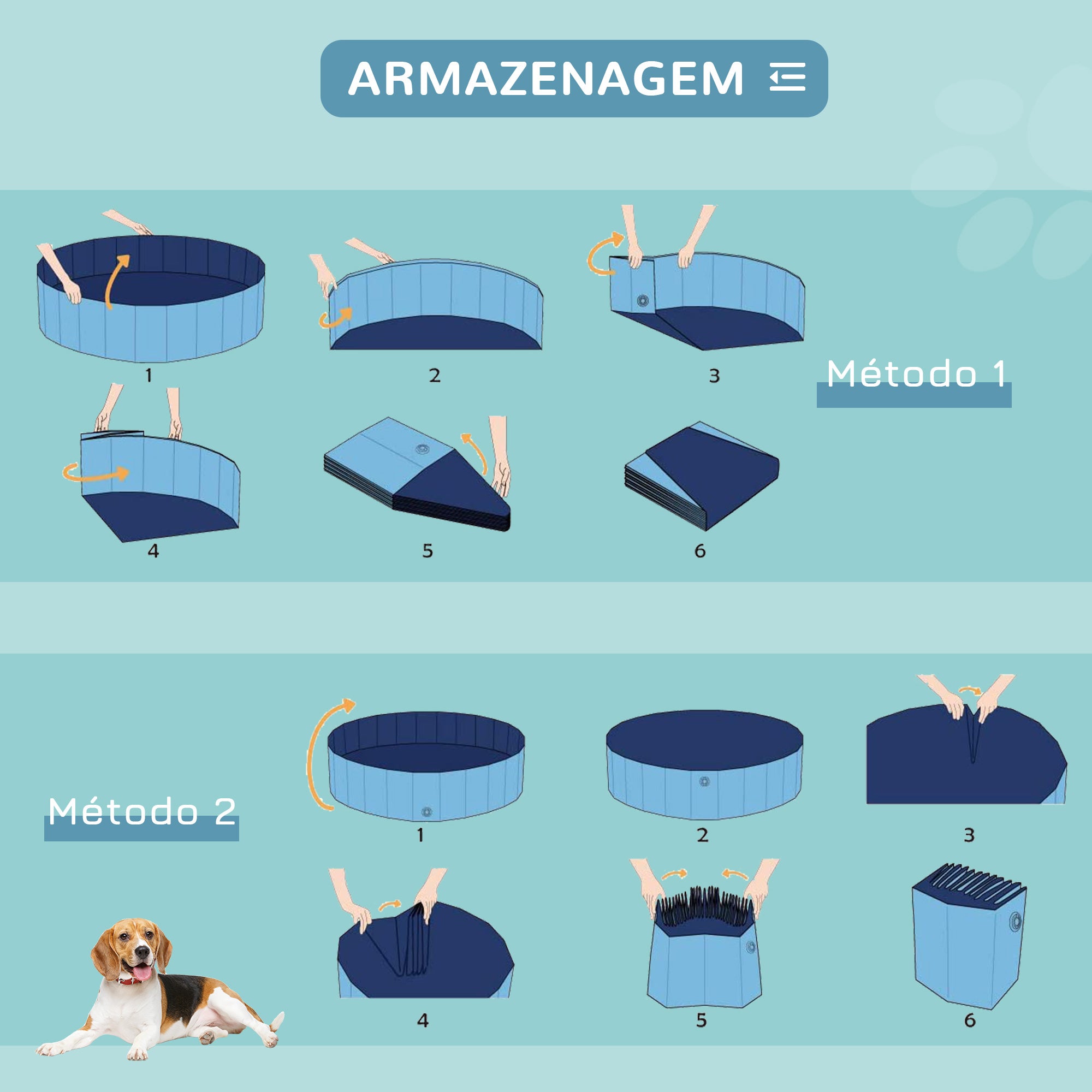 Piscina Dobrável para Animais de Estimação Ø80x20 cm Azul