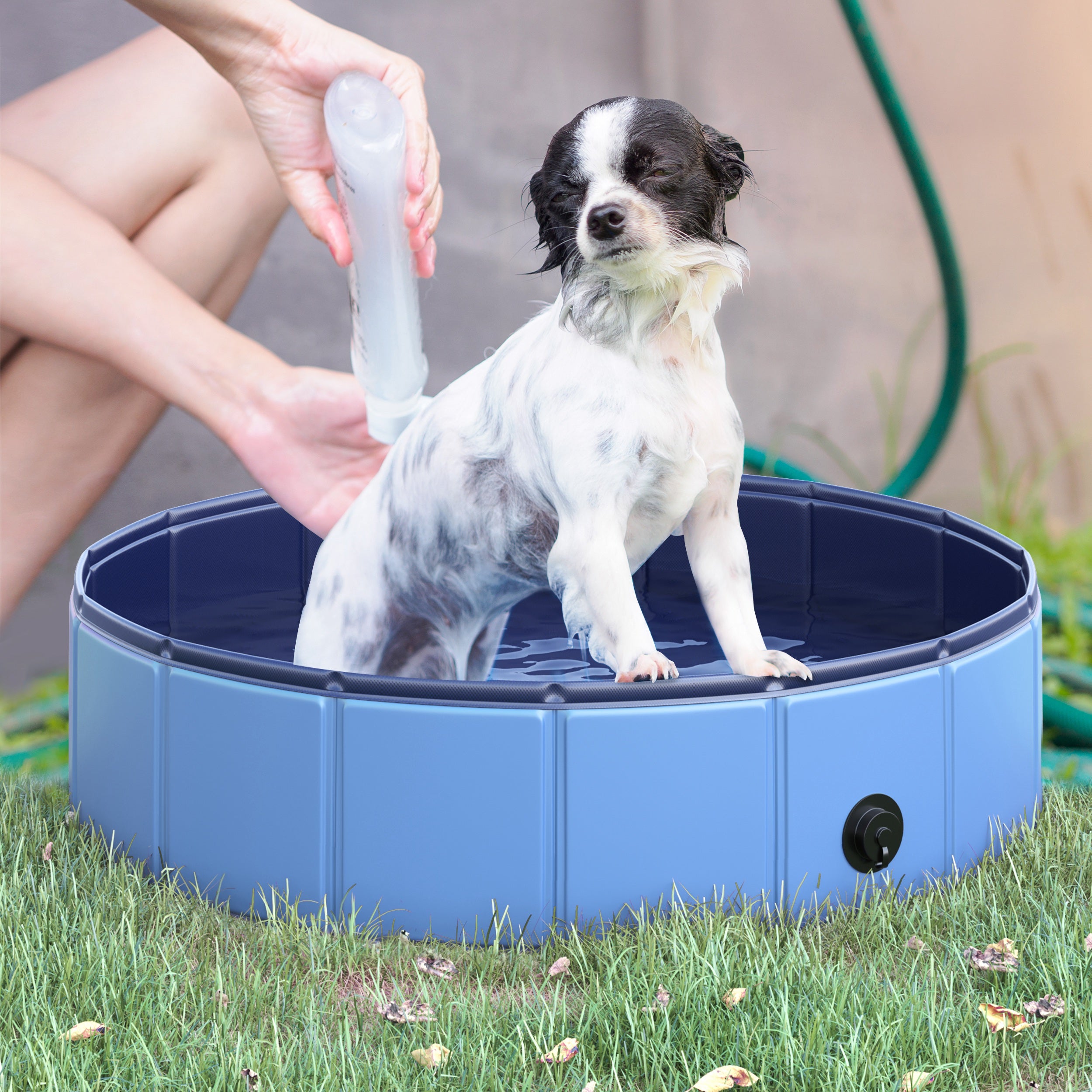 Piscina Dobrável para Animais de Estimação Ø80x20 cm Azul