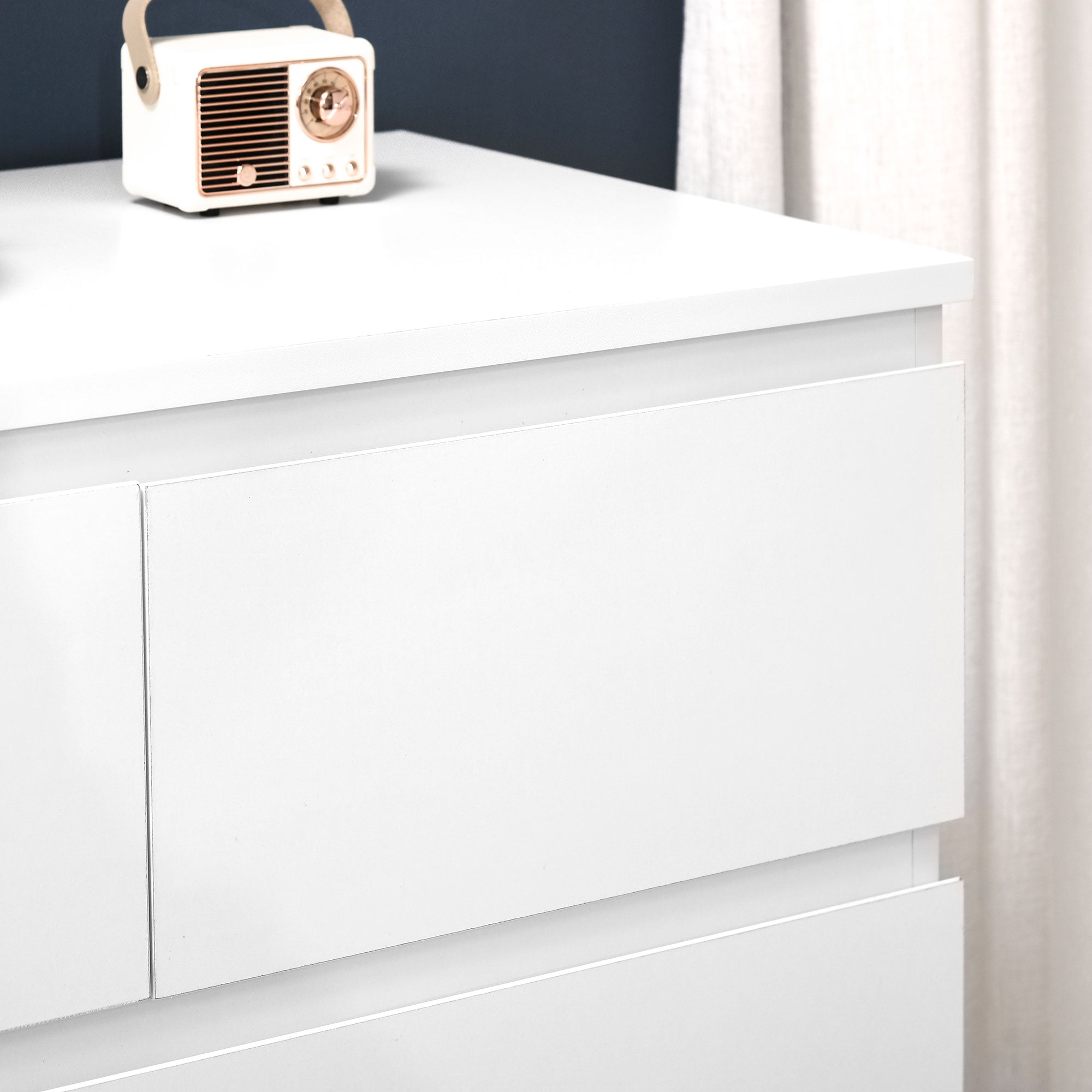 Cómoda Moderna 6 Gavetas 80x39x115 cm Branco