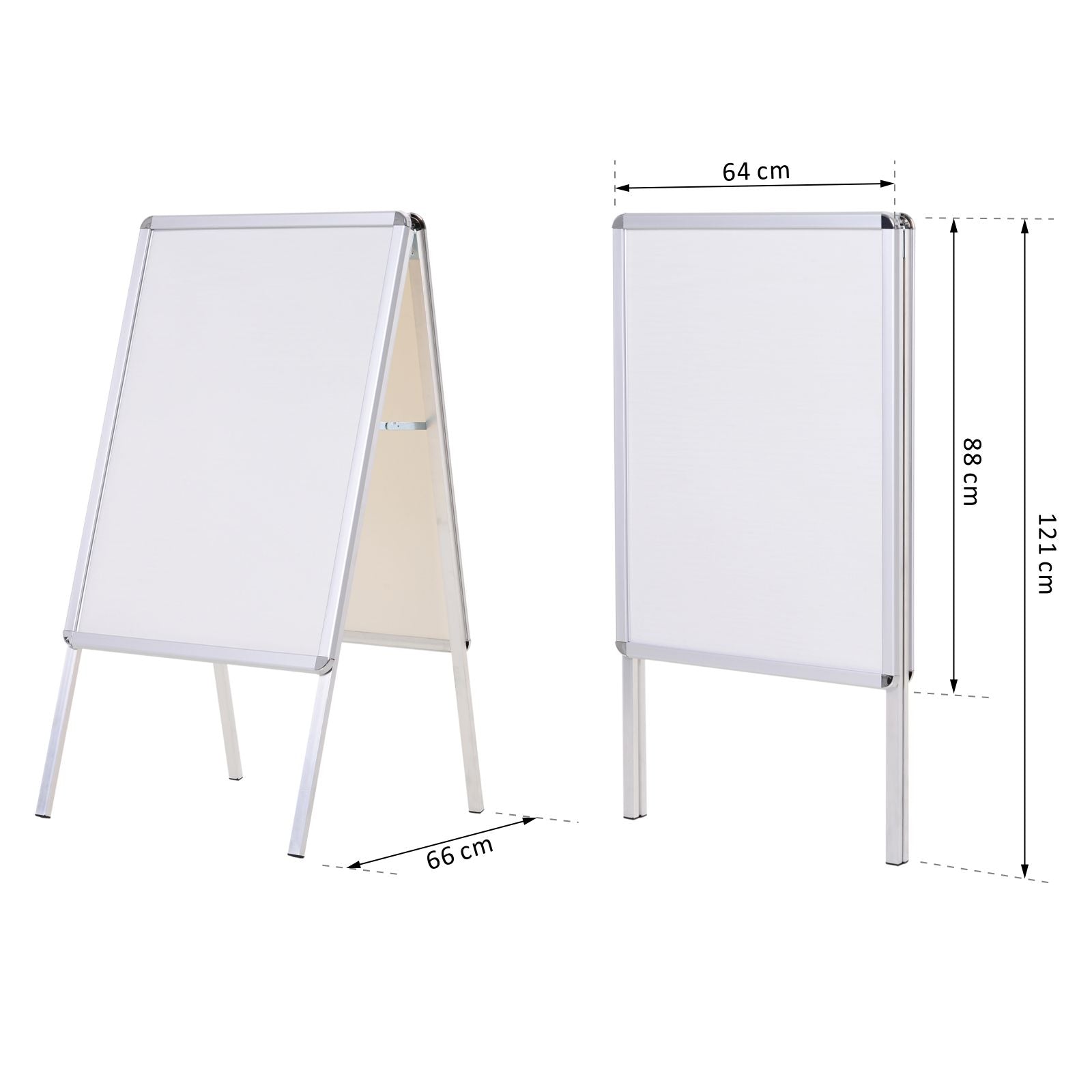 Painel Publicitário de Dupla Face - Cor: Branco - 64 x 8 x 121 cm