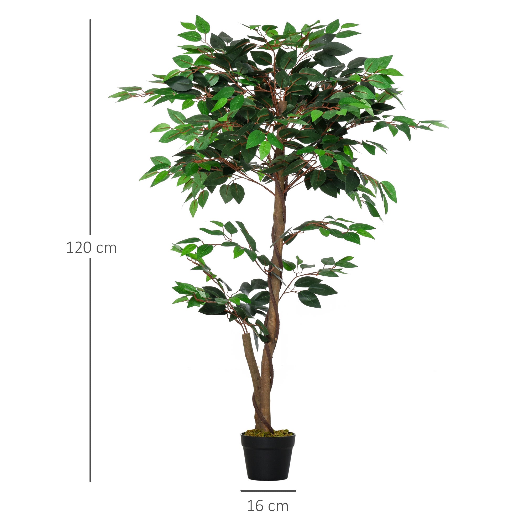 Planta Artificial – 120 cm – Verde Musgo – Plástico PE