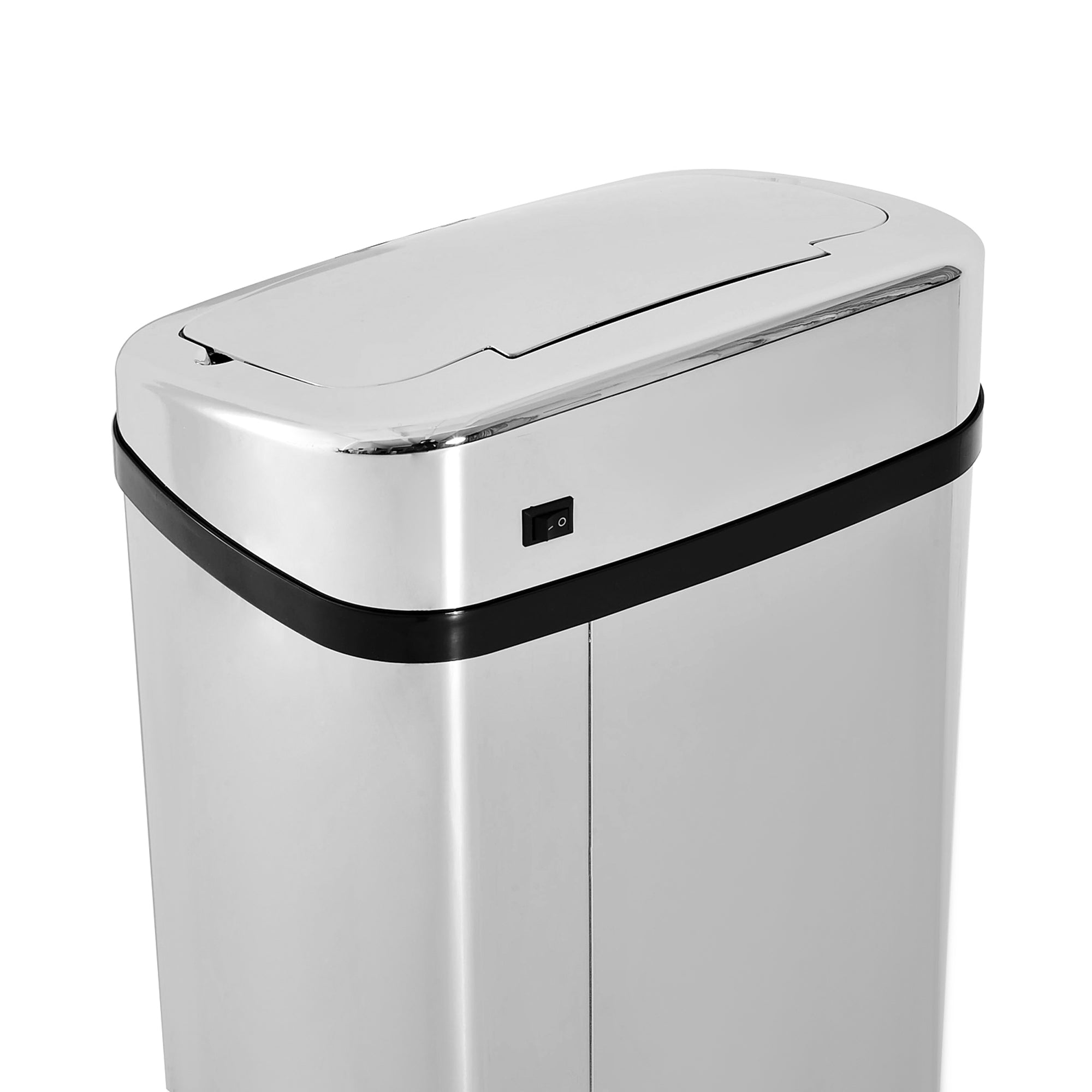 Balde de Lixo Inteligente 50L Prata 33x25x84 cm