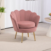 Poltrona Estofada em Veludo Rosa 76x67x74 cm