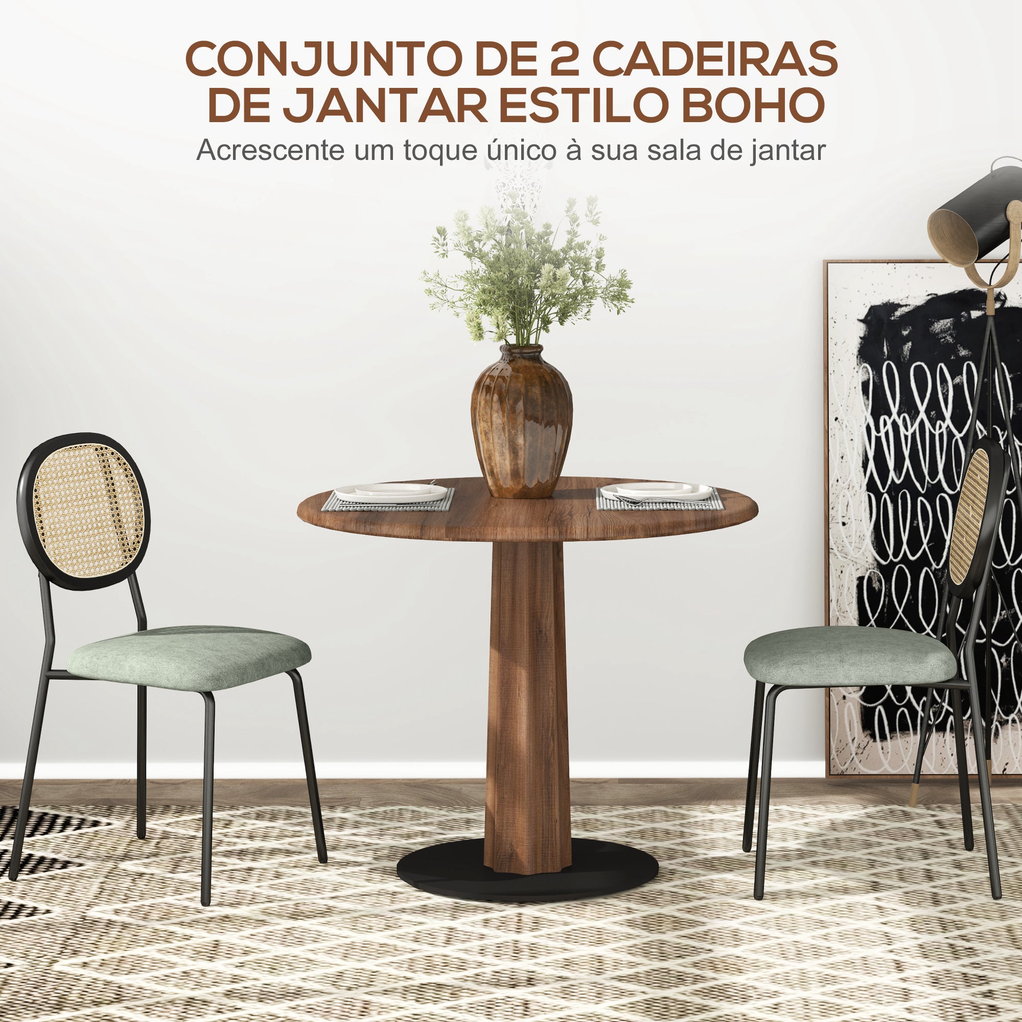 Conjunto de 2 Cadeiras de Sala de Jantar 44x54x87 cm Verde Escuro