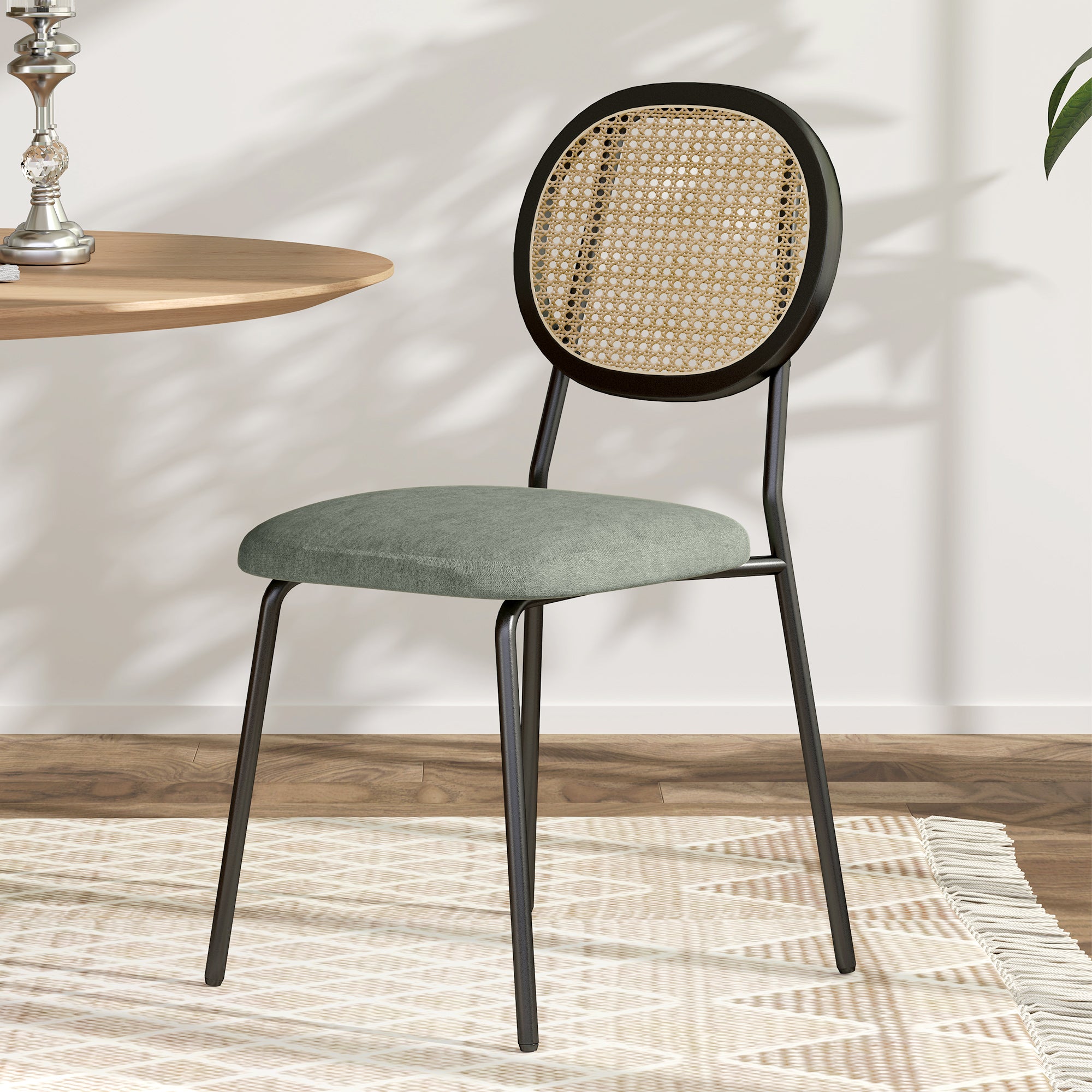 Conjunto de 2 Cadeiras de Sala de Jantar 44x54x87 cm Verde Escuro