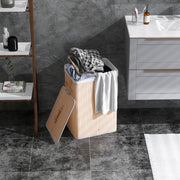 Cesto de Roupa de Bambu Dobrável 40x30x60 cm - Cor Bambu