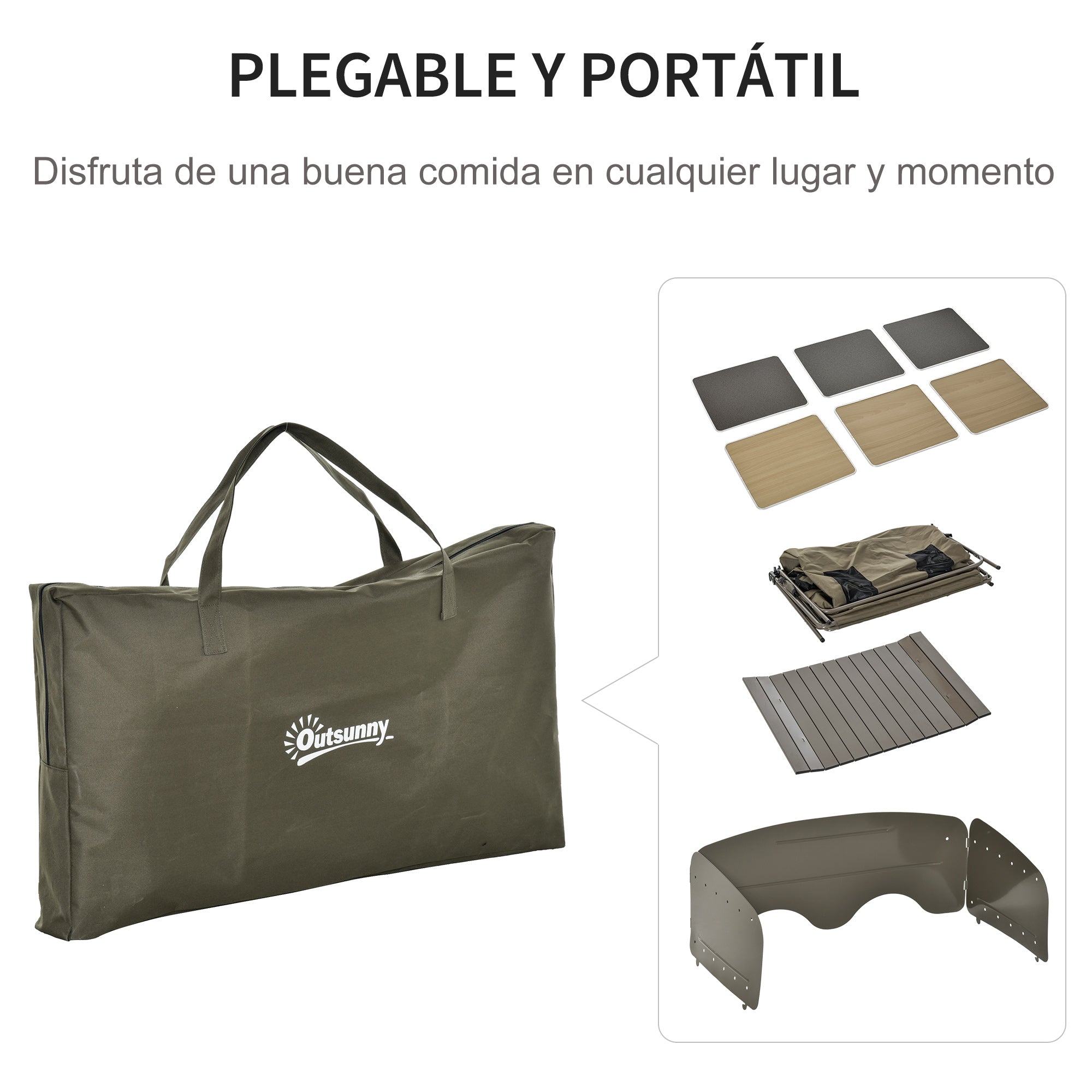 Armário de Cozinha Dobrável para Acampamento - Verde - 94x57x109 cm