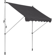 Toldo Manual Retrátil 200x150 cm Cinzento com Manivela de Alumínio