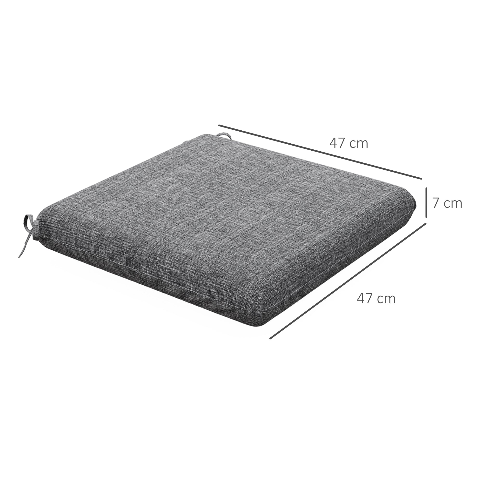 Conjunto de Almofadas para Cadeiras 47x47x7 cm Cinzento