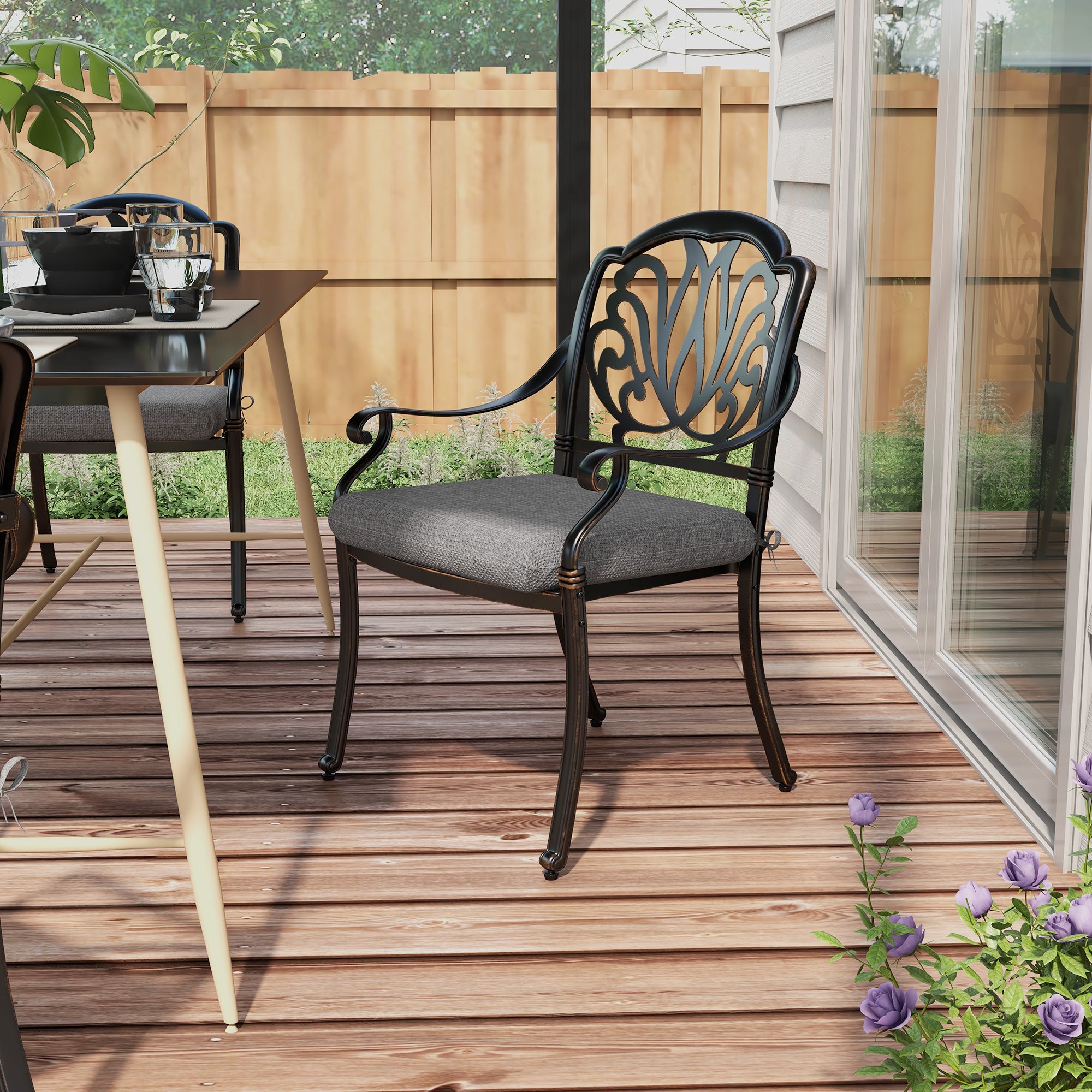 Conjunto de Almofadas para Cadeiras 47x47x7 cm Cinzento