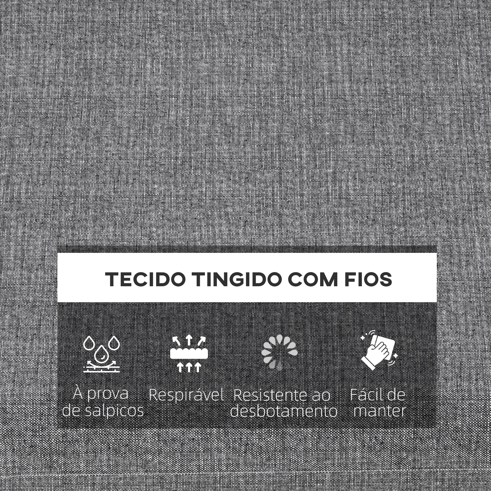 Conjunto de Almofadas para Cadeiras 47x47x7 cm Cinzento