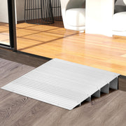 Rampa de Acesso para Portas em Alumínio com Superfície Antiderrapante - Suporta 317 kg - 86,5 x 66,5 x 13 cm - Prateado