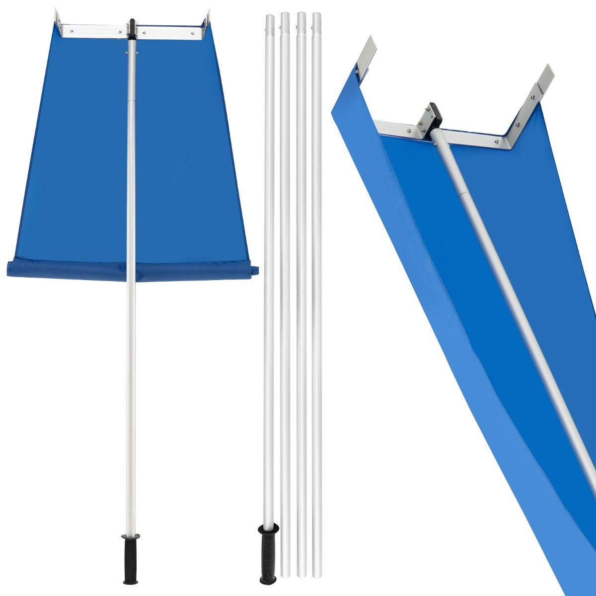 Rastrillo de Telhado de 170-608 cm para Remoção de Neve com Rodas, Pega Antiderrapante, Ferramenta Leve de Alumínio para Casa e Garagem