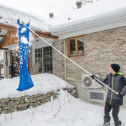 Rastrillo de Telhado de 170-608 cm para Remoção de Neve com Rodas, Pega Antiderrapante, Ferramenta Leve de Alumínio para Casa e Garagem