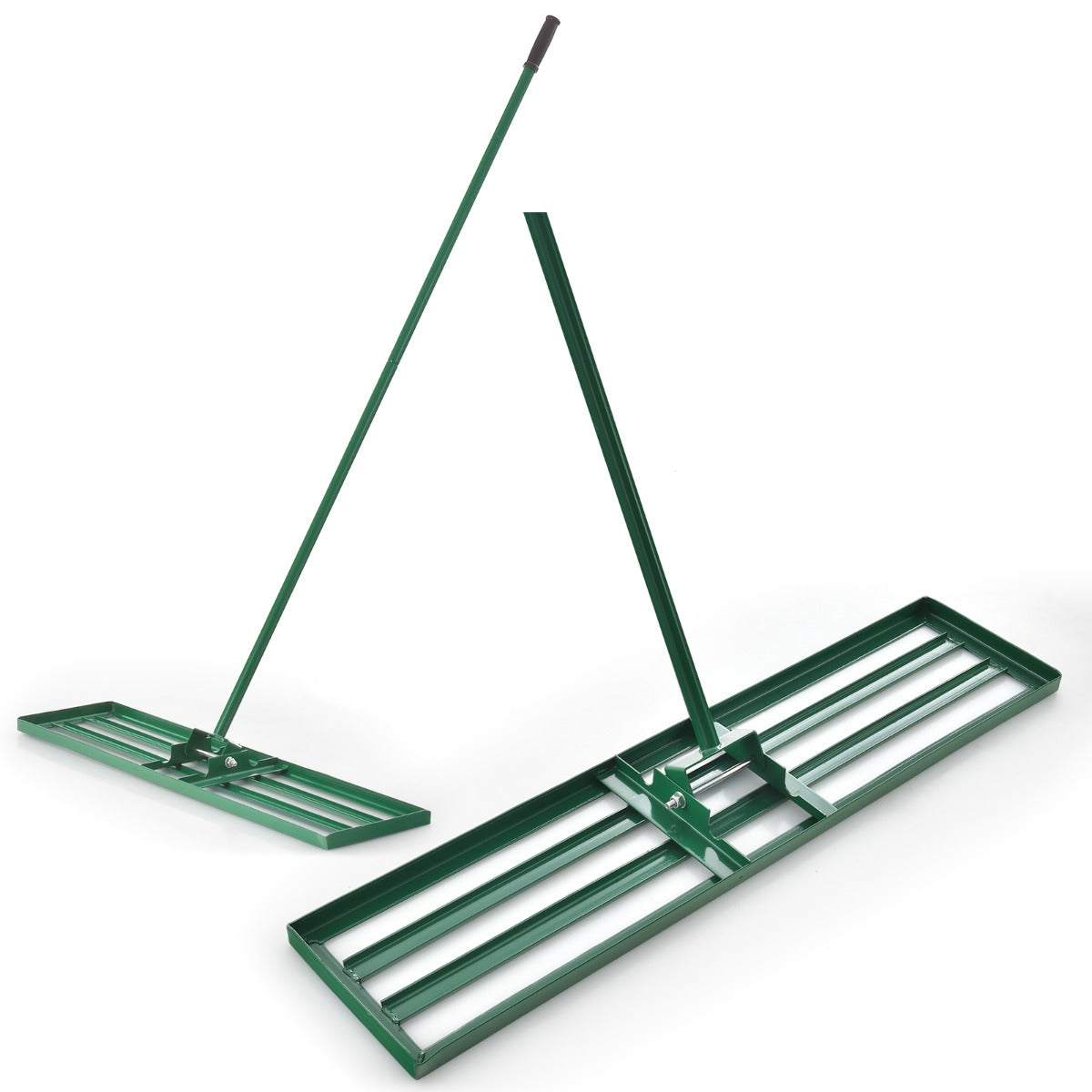 Ferramenta de Nivelamento de Relva com Rastrillo Resistente com Pega Ergonómica para Solo de Jardim Pátio Quinta 106 x 25 cm Verde
